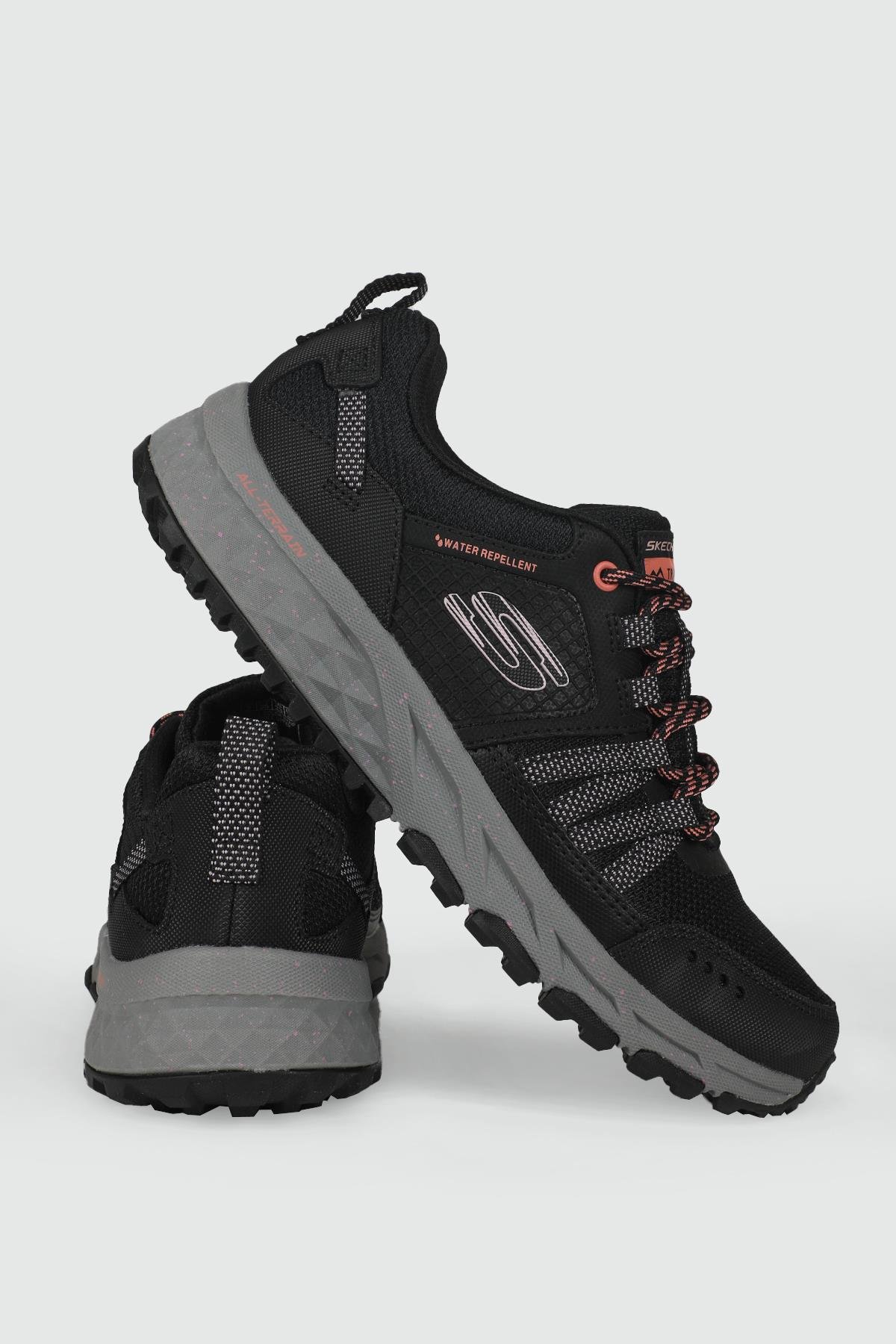 Bağcıklı Rahat Siyah Gri Kadın Spor Ayakkabı ESCAPE PLAN 180061 Kadın Günlük Spor Ayakkabı Skechers SKECHERS 180061 ESCAPE