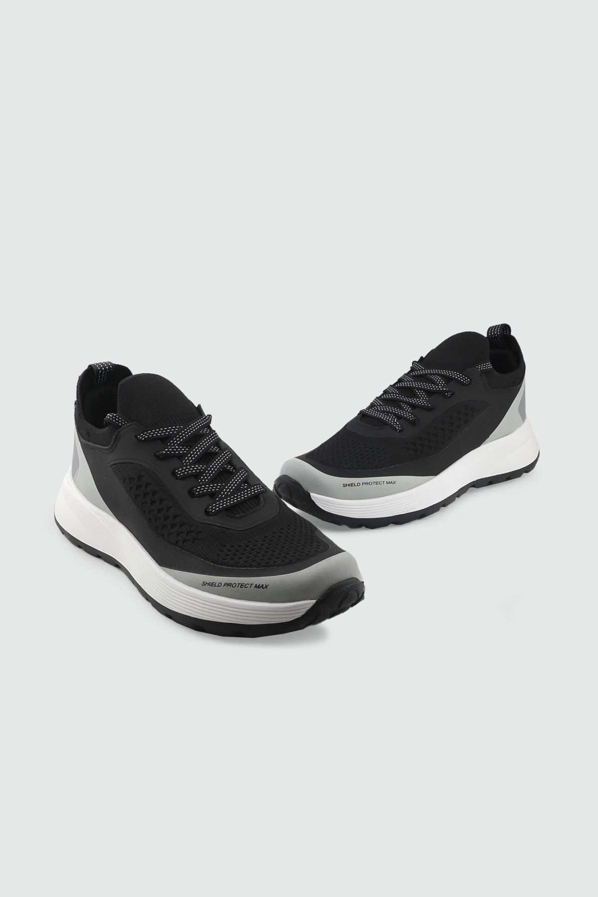 Bağcıklı Spor Siyah Beyaz Erkek Günlük Spor Ayakkabı CAP 21003 Kategorisiz Cap CAP 26Y 21003 MER SPOR