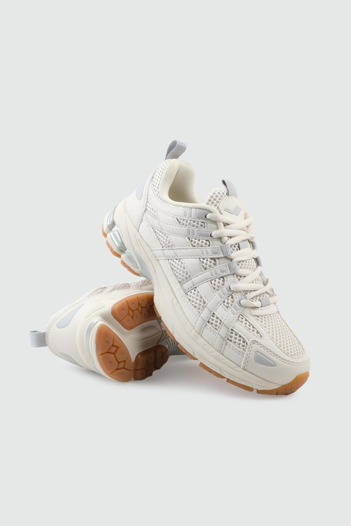 Bağcıklı Unisex Koşu Bej Bağcıklı Spor Ayakkabı LESCON PACE RUNNER UNİSEX Kadın Günlük Ayakkabı Lescon LESCON PACE RUNNER UNİSEX