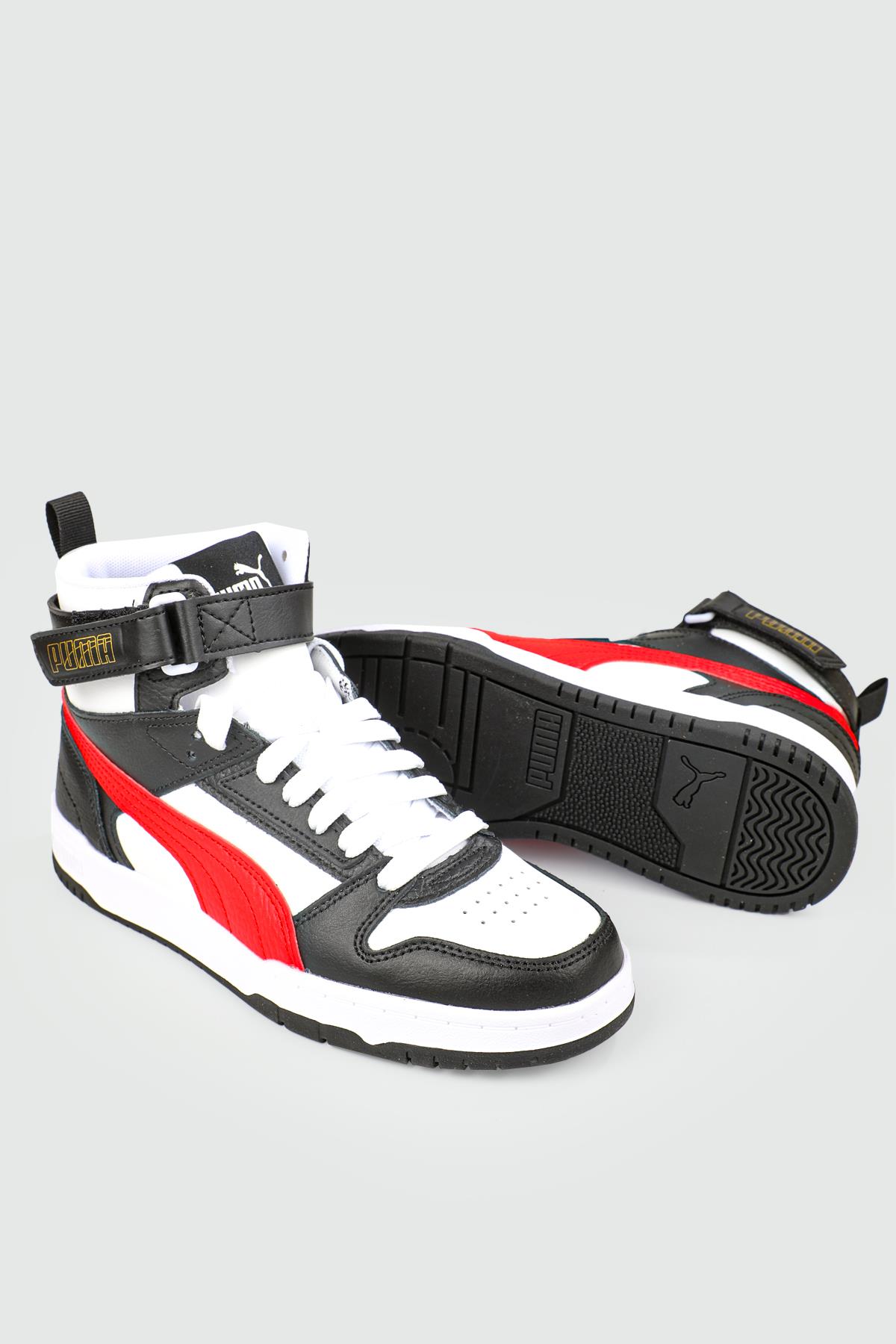 Bilekten Boğazlı Basket Beyaz Siyah Kırmızı Unisex Spor Ayakkabı 385839-05 Unisex Basketbol Puma PUMA 385839-05  RBD Game UNSX