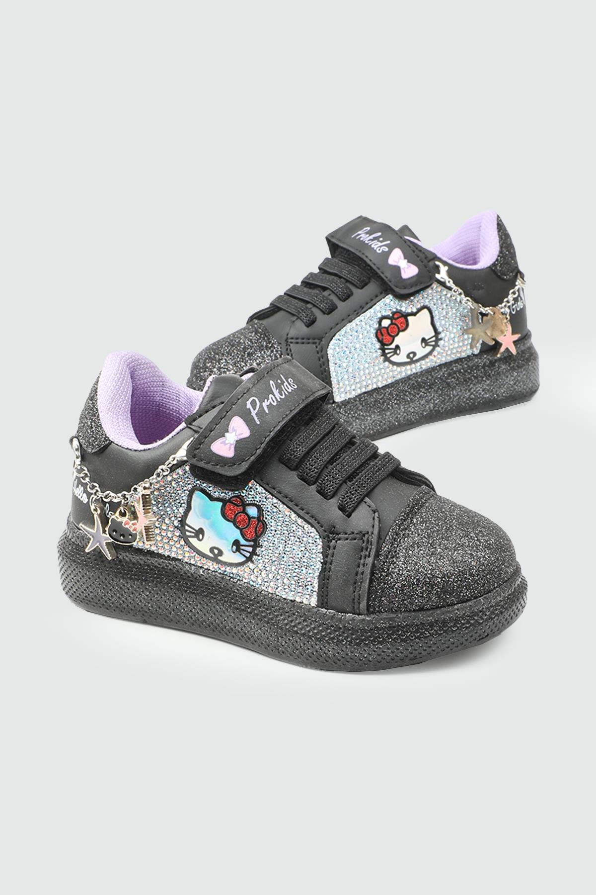 Çocuk Hello Kitty Spor Ayakkabı Siyah Lila Çocuk Hello Kitty Spor Ayakkabı PROKİDS 4120 P Kategorisiz PROKİDS PROKİDS 4120 PATİK 25K