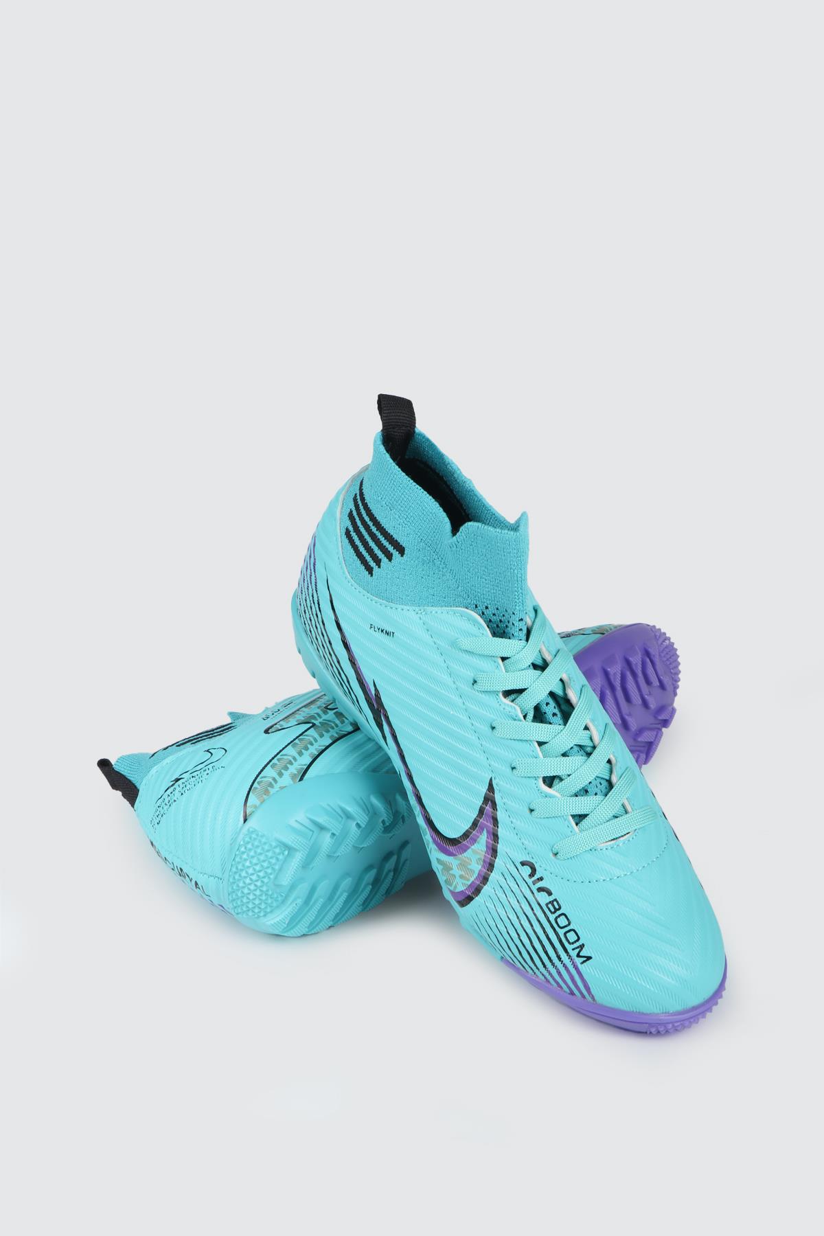 Çoraplı Halı Saha Turkuaz Mor Desen Unisex Spor Ayakkabı LG565 Erkek Futbol Twingo LALİGA 565 H.S Unisex 24Y