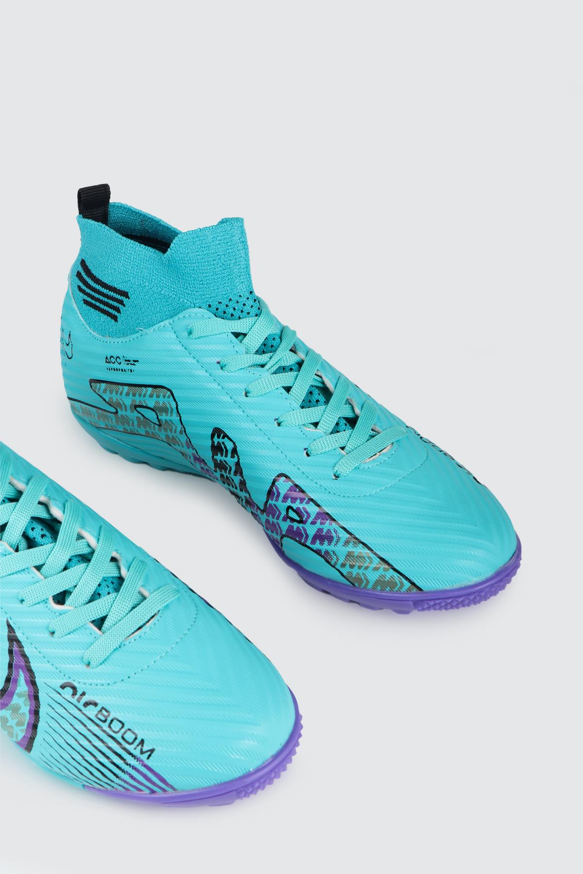 Çoraplı Halı Saha Turkuaz Mor Desen Unisex Spor Ayakkabı LG565 Erkek Futbol Twingo LALİGA 565 H.S Unisex 24Y
