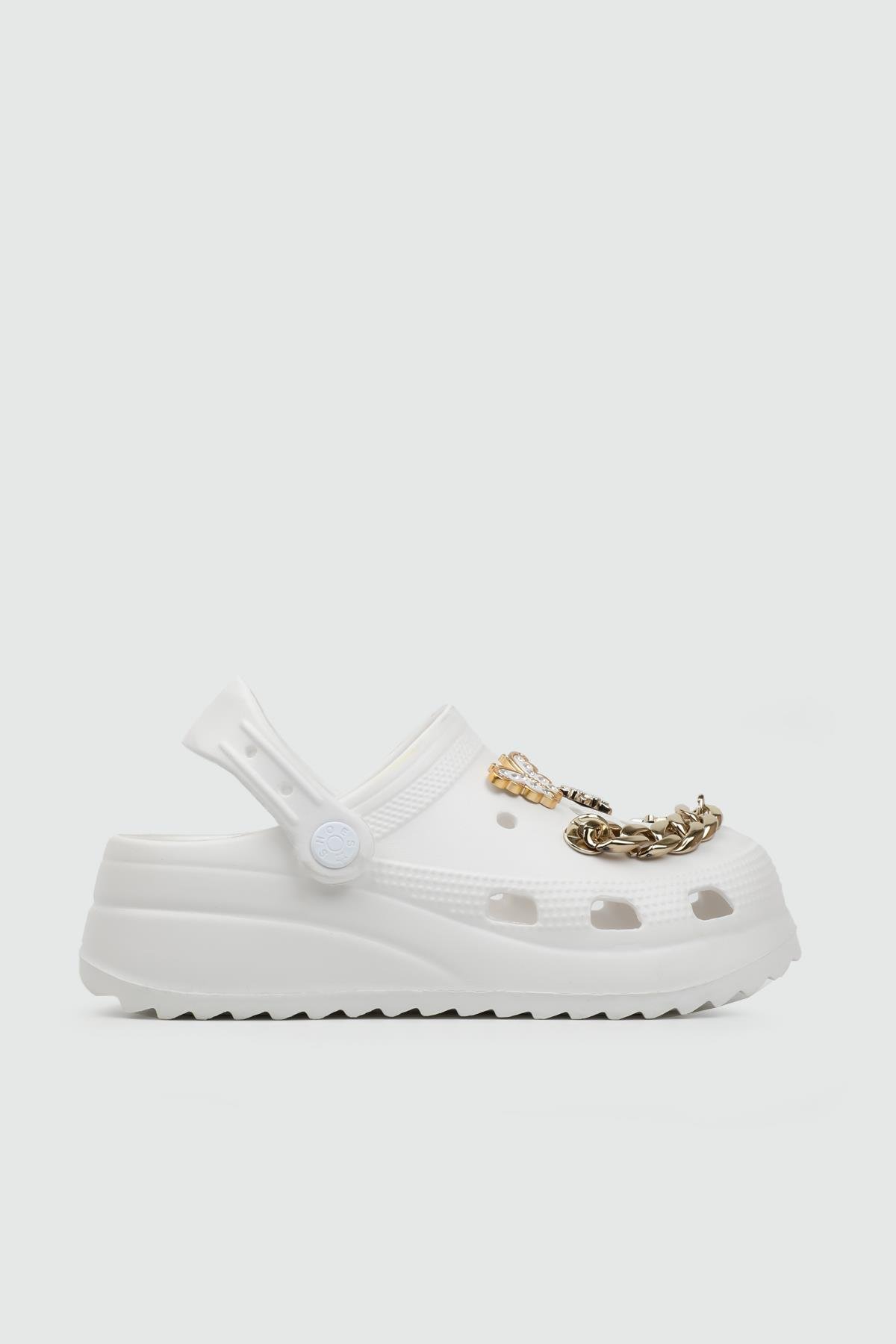 Cross Modeli Desenli Beyaz Kadın Terlik TW205 Kadın Günlük Terlik Twingo TWİNGO 205 Unisex 24Y