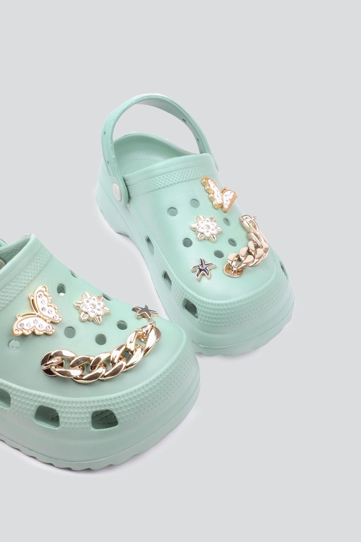 Cross Modeli Desenli Çağla Yeşil Kadın Terlik TW205 Kadın Günlük Terlik Twingo TWİNGO 205 Unisex 24Y