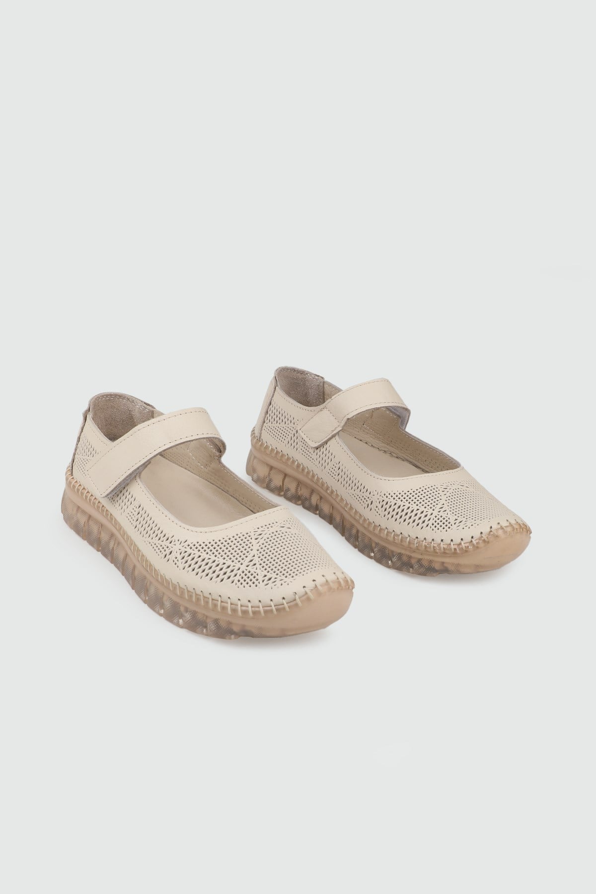 Deri Günlük Ayakkabı Bej Kadın Günlük Keçeli Shoes D04 Kadın Rahat / Confort Anatomik MY BELLA Keçeli Shoes D04 Kadın 26Y