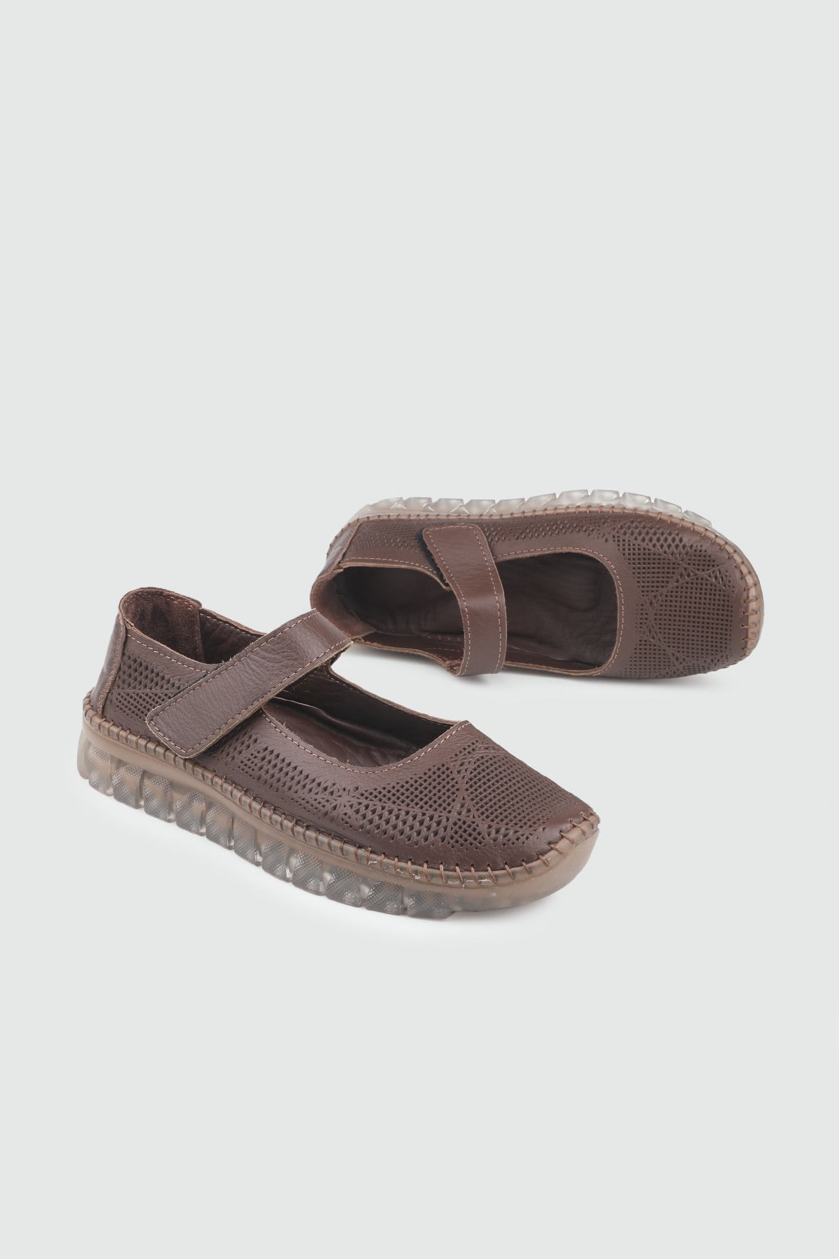 Deri Günlük Ayakkabı Kahve Kadın Günlük Keçeli Shoes D04 Kadın Rahat / Confort Anatomik MY BELLA Keçeli Shoes D04 Kadın 26Y