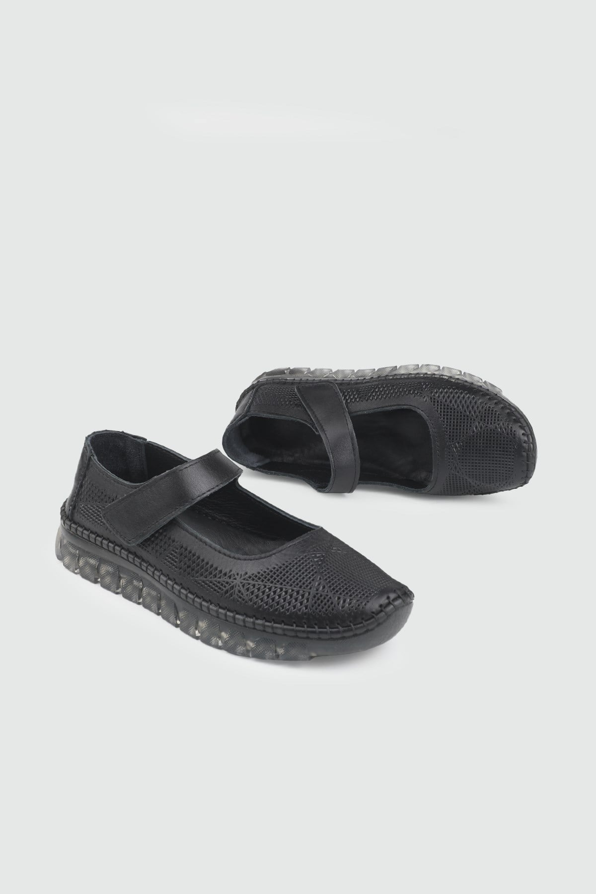 Deri Günlük Ayakkabı Siyah Kadın Günlük Keçeli Shoes D04 Kadın Rahat / Confort Anatomik MY BELLA Keçeli Shoes D04 Kadın 26Y