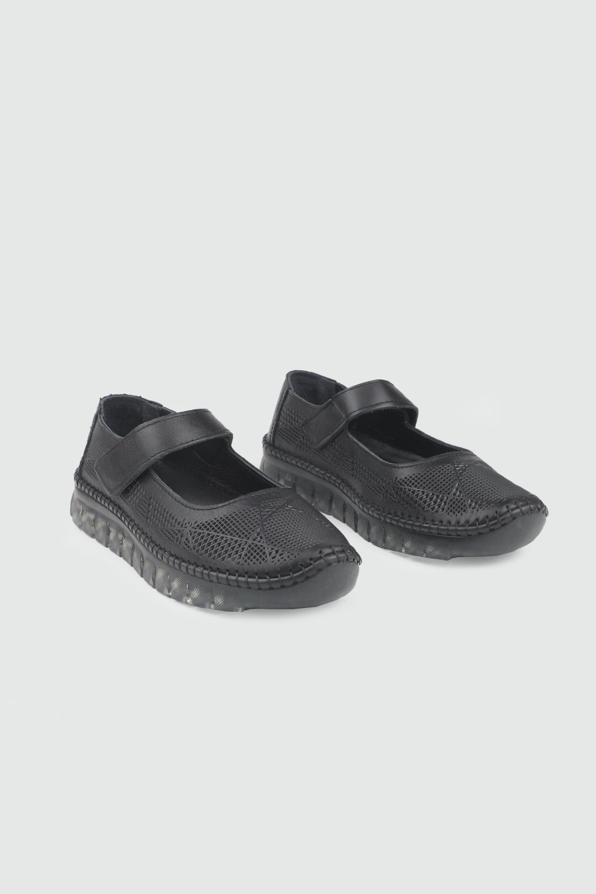 Deri Günlük Ayakkabı Siyah Kadın Günlük Keçeli Shoes D04 Kadın Rahat / Confort Anatomik MY BELLA Keçeli Shoes D04 Kadın 26Y