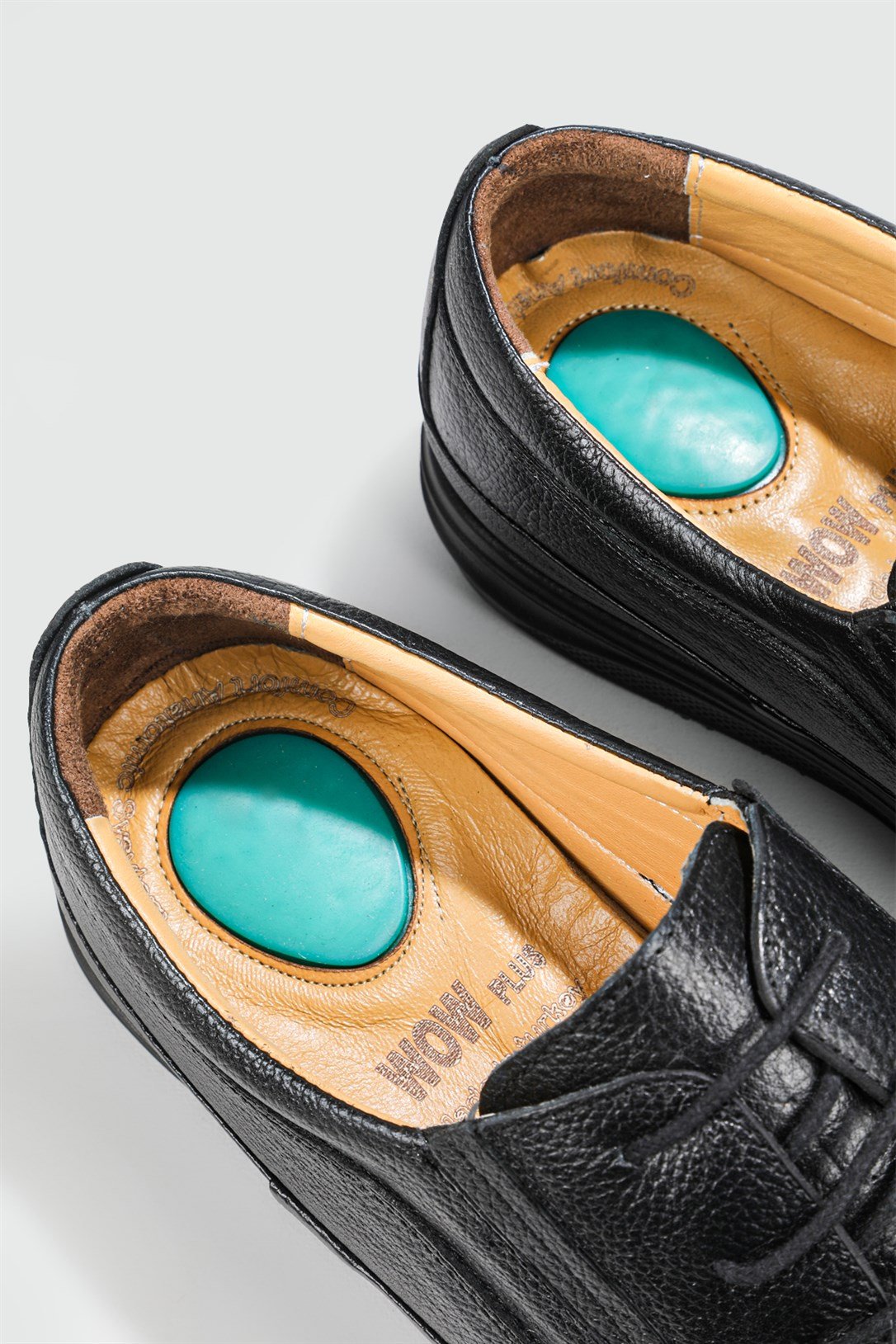 Deri Jelli Ortapedik Rahat Comfort Sıyah Erkek Ayakkabı G-478 Erkek Günlük Ayakkabı Wow Plus GAMZE 478 MER BAĞLI