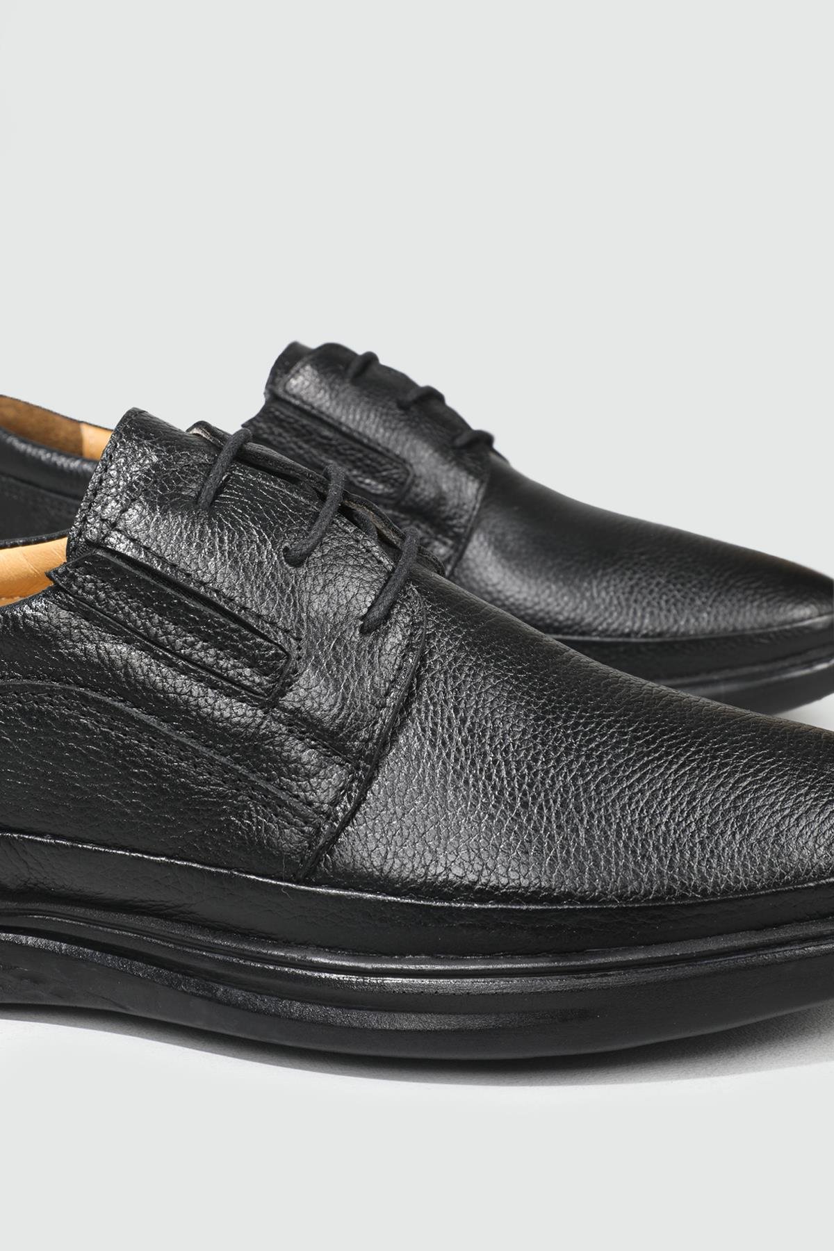 Deri Jelli Ortopedik Rahat Comfort Sıyah Erkek Ayakkabı G-478 Erkek Rahat & Confort Anatomik Wow Plus WOW PLUS G-478 MER POLİ AYAK