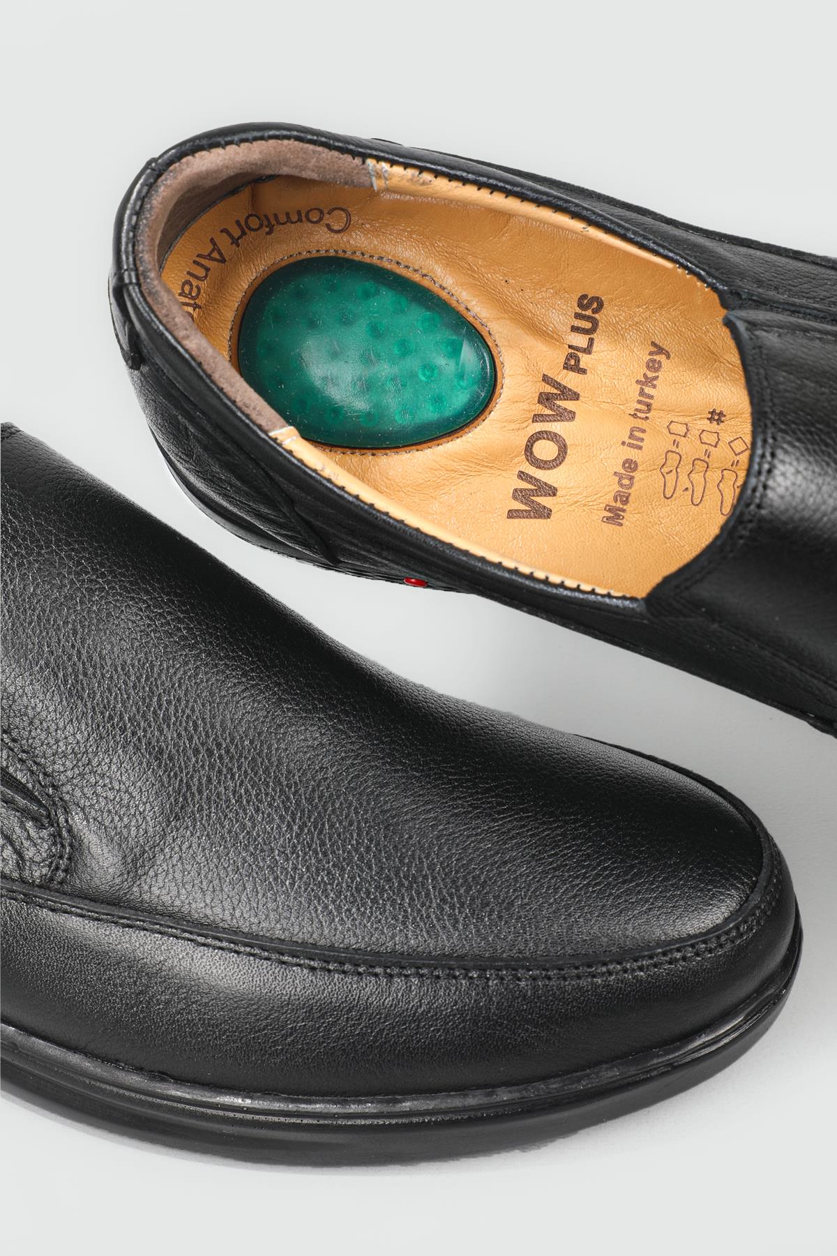 Deri Jelli Ortopedik Rahat Comfort Sıyah Erkek Ayakkabı G-472 Erkek Rahat & Confort Anatomik Wow Plus WOW PLUS G-472 MER POLİ