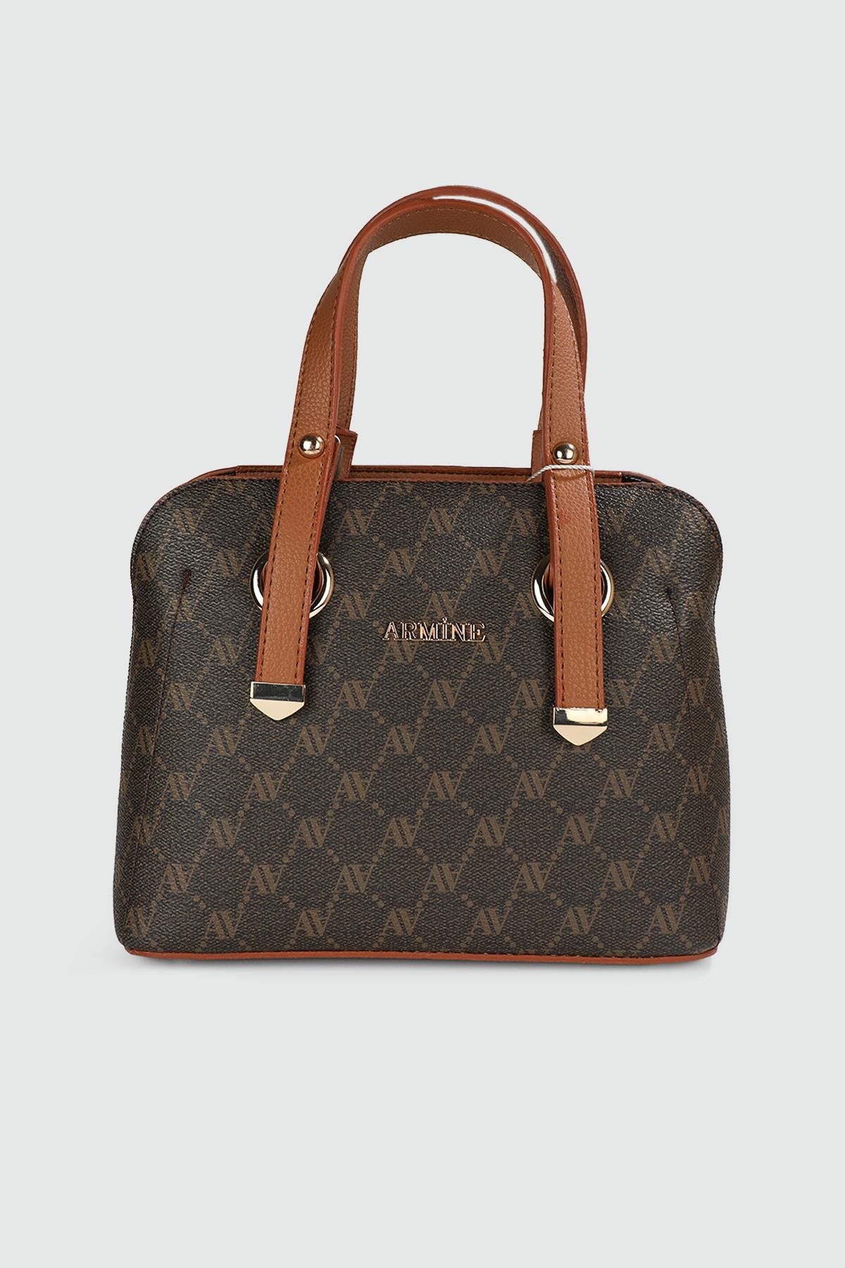 Deri Kahve Nokta Kadın Çanta ARMN364 Günlük Çanta ARMİNE Armine Çanta 364