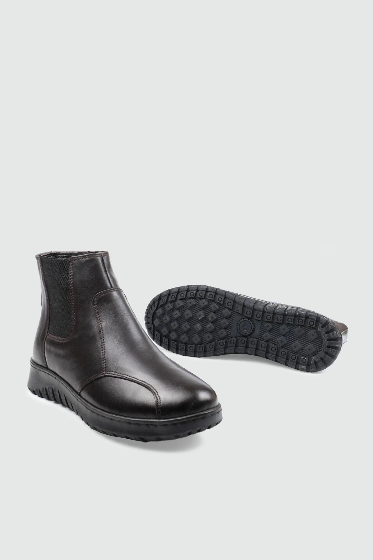 Deri Kaymaz Taban Kahve Napa Kadın Bot MYBL024-11 Kadın Günlük Conford Bot MyBella MY BELLA 231-01 Kadın 25K