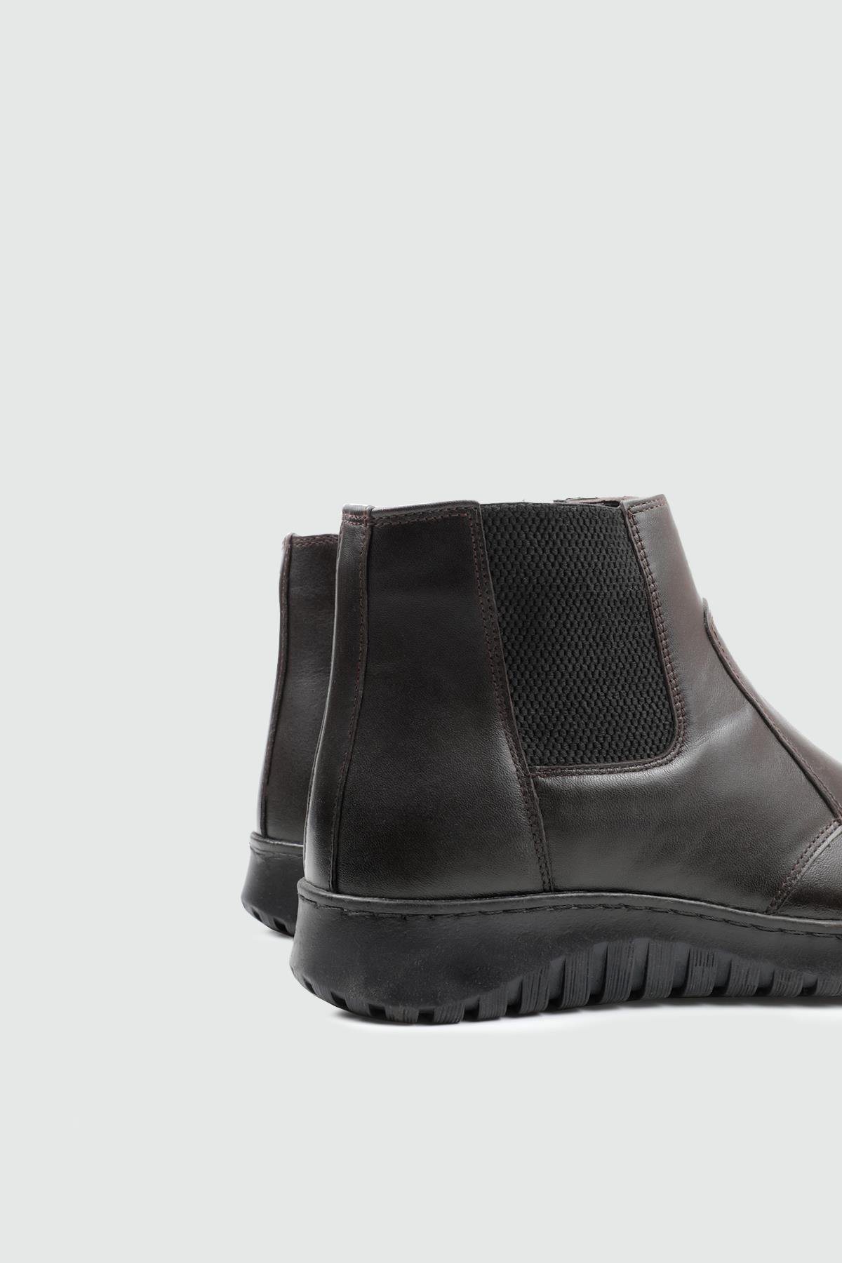 Deri Kaymaz Taban Kahve Napa Kadın Bot MYBL024-11 Kadın Günlük Conford Bot MyBella MY BELLA 231-01 Kadın 25K