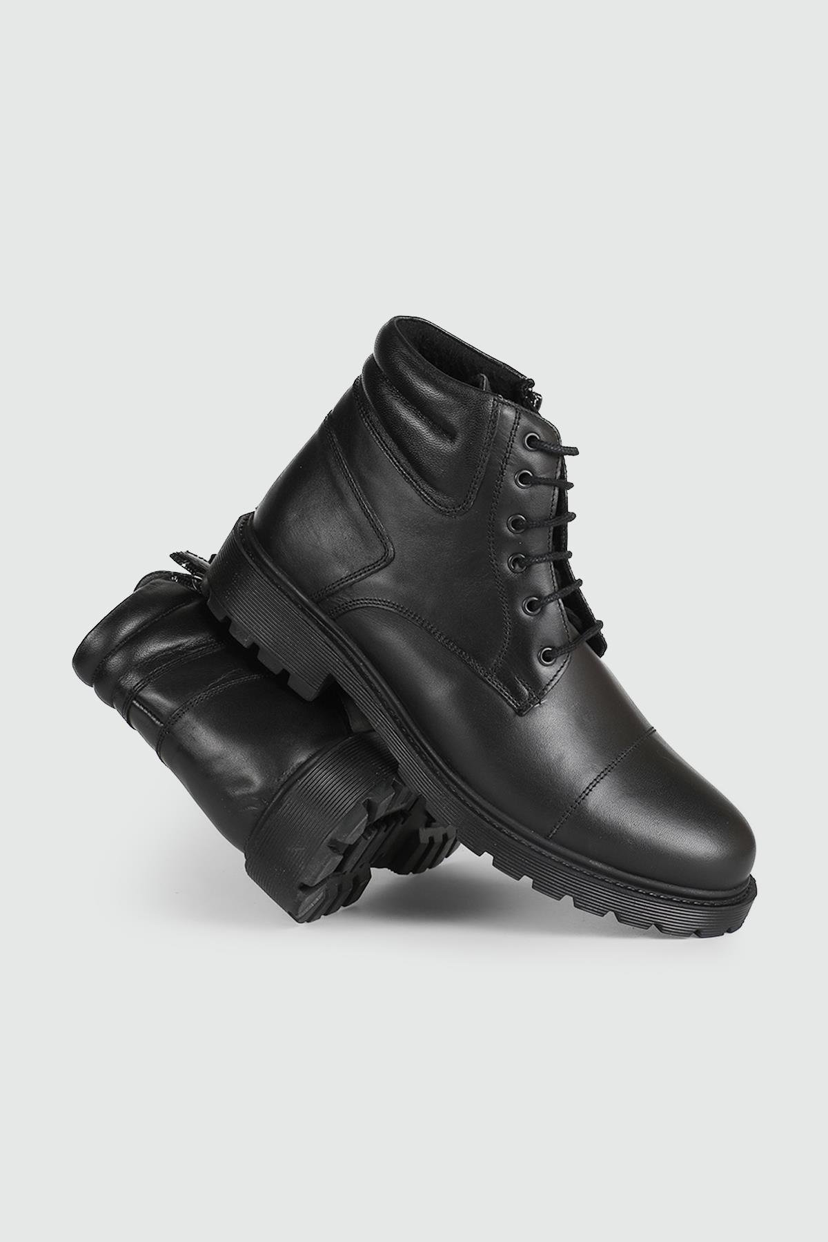 Deri Kaymaz Taban Siyah Antik Erkek Bot 238-06 Erkek Günlük Confort Bot Wow Plus AYHAN 238-06 MAS FERM BAĞLI