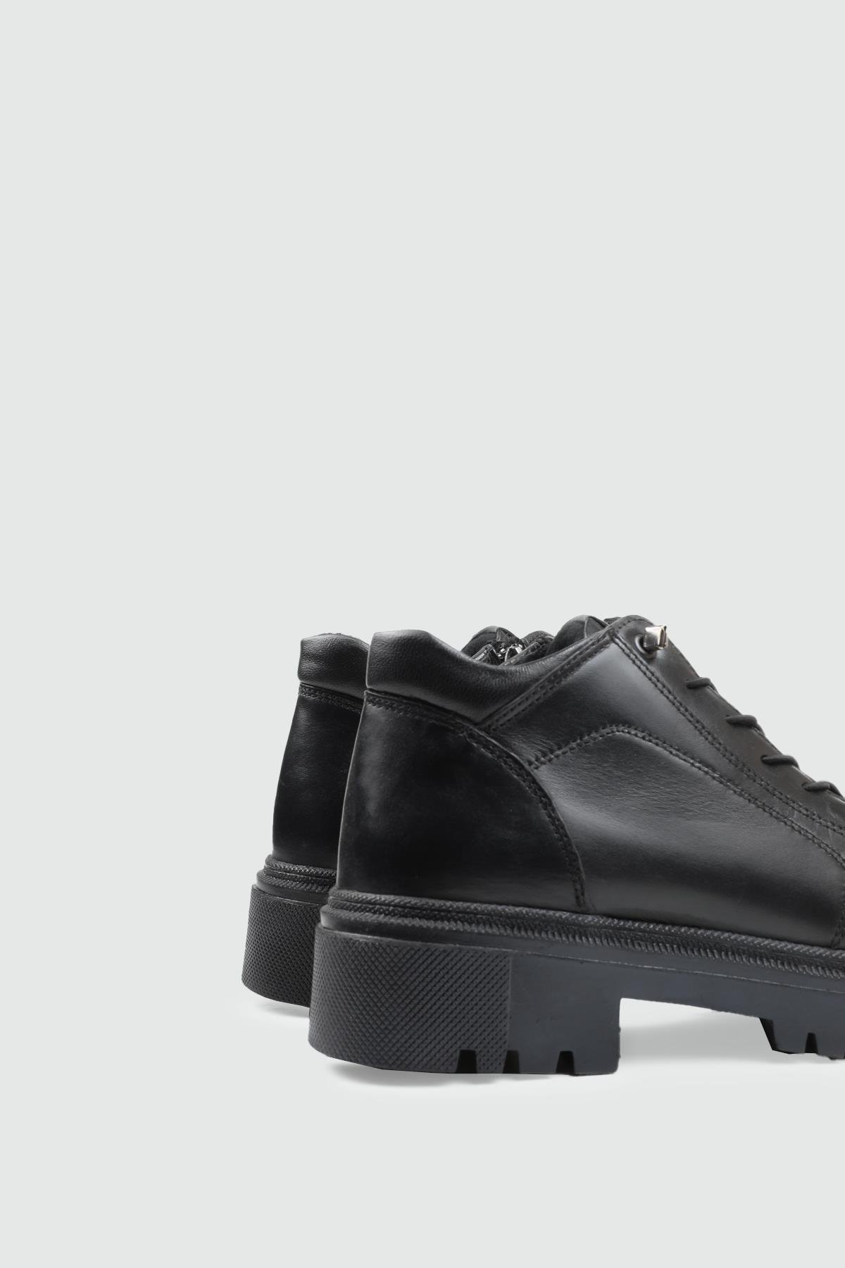 Deri Kaymaz Taban Siyah Napa Kadın Bot 024-07 Kadın Günlük Conford Bot MyBella MY BELLA 24K 024-019 Kadın 24K