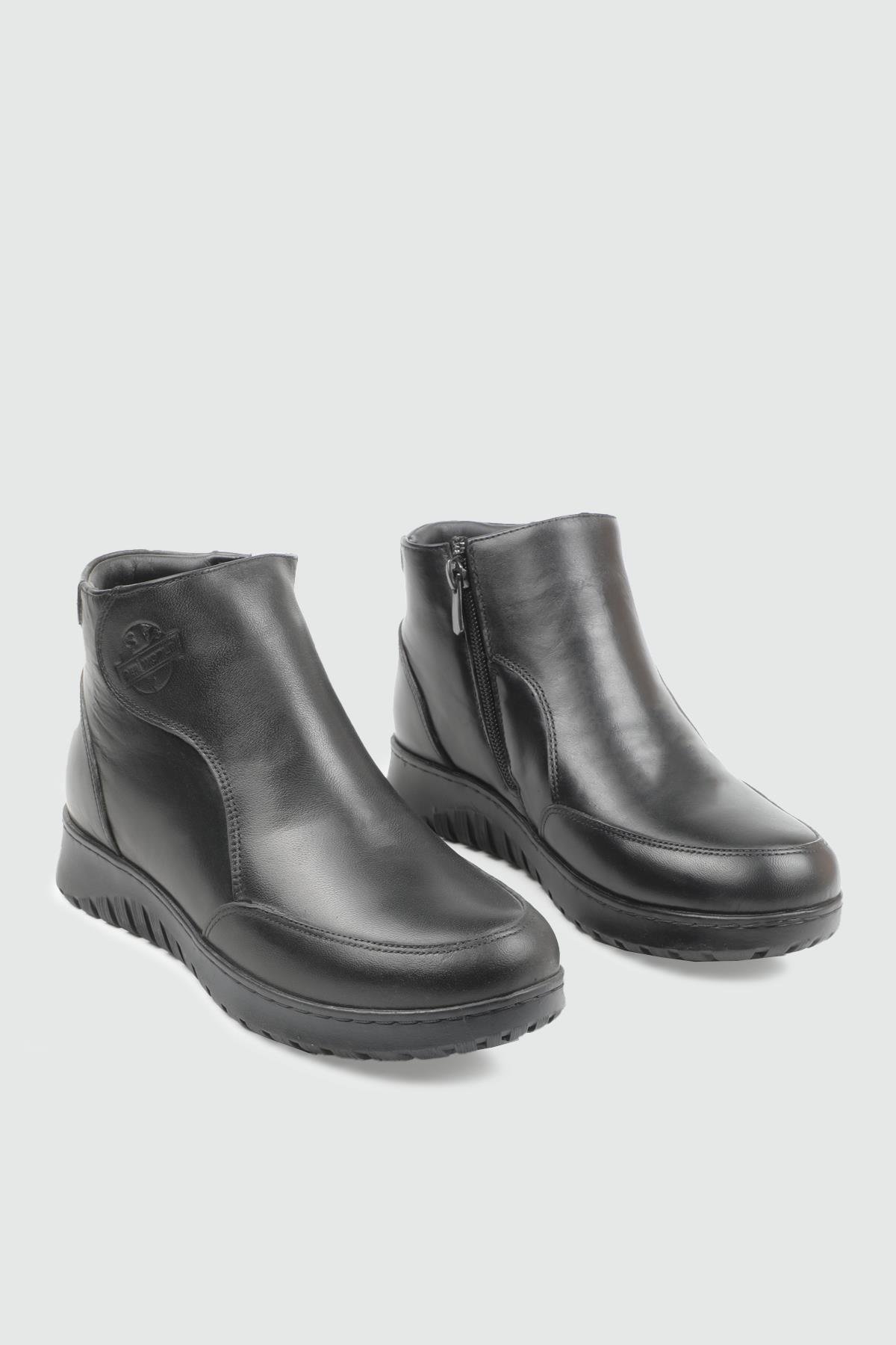 Deri Kaymaz Taban Siyah Napa Kadın Bot MYBL024-11 Kadın Günlük Conford Bot MyBella MY BELLA 231-02 Kadın 25K