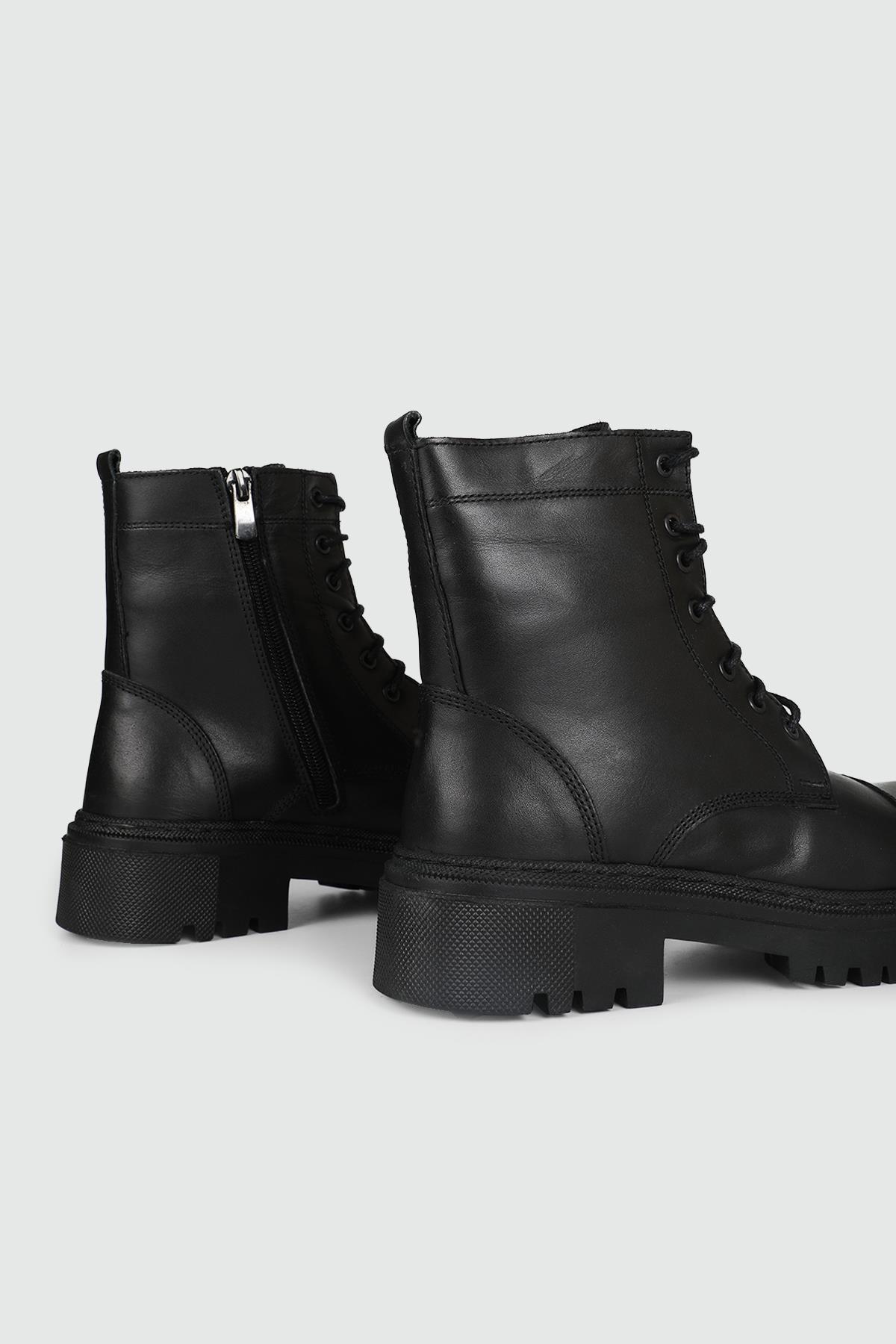 Deri Kaymaz Taban Siyah Napa Kadın Bot 024-04 Kadın Günlük Conford Bot MyBella MY BELLA 024-04 Kadın 24K