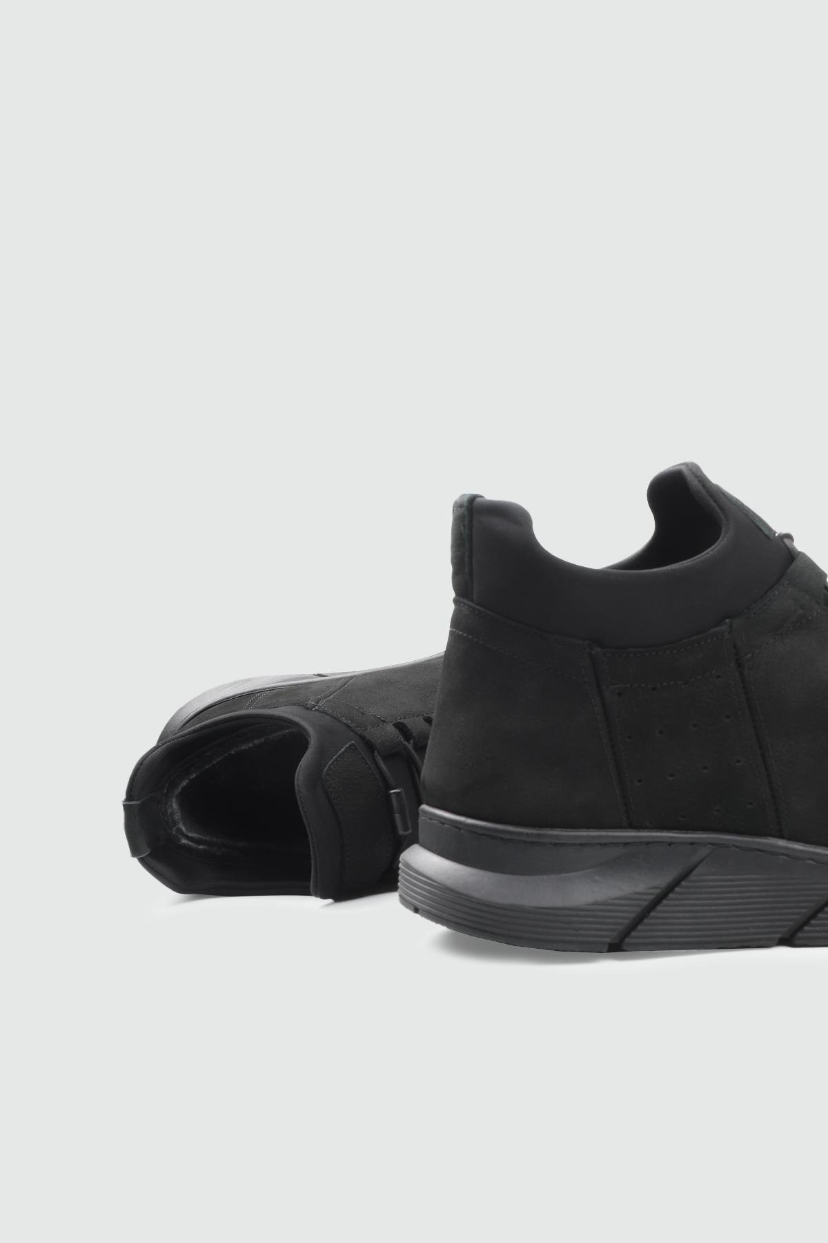 Deri Kürklü Siyah Nubuk Erkek Bot G-726 Erkek Günlük Confort Bot Wow Plus WOW PLUS 25K G-726 MER KÜRKLÜ