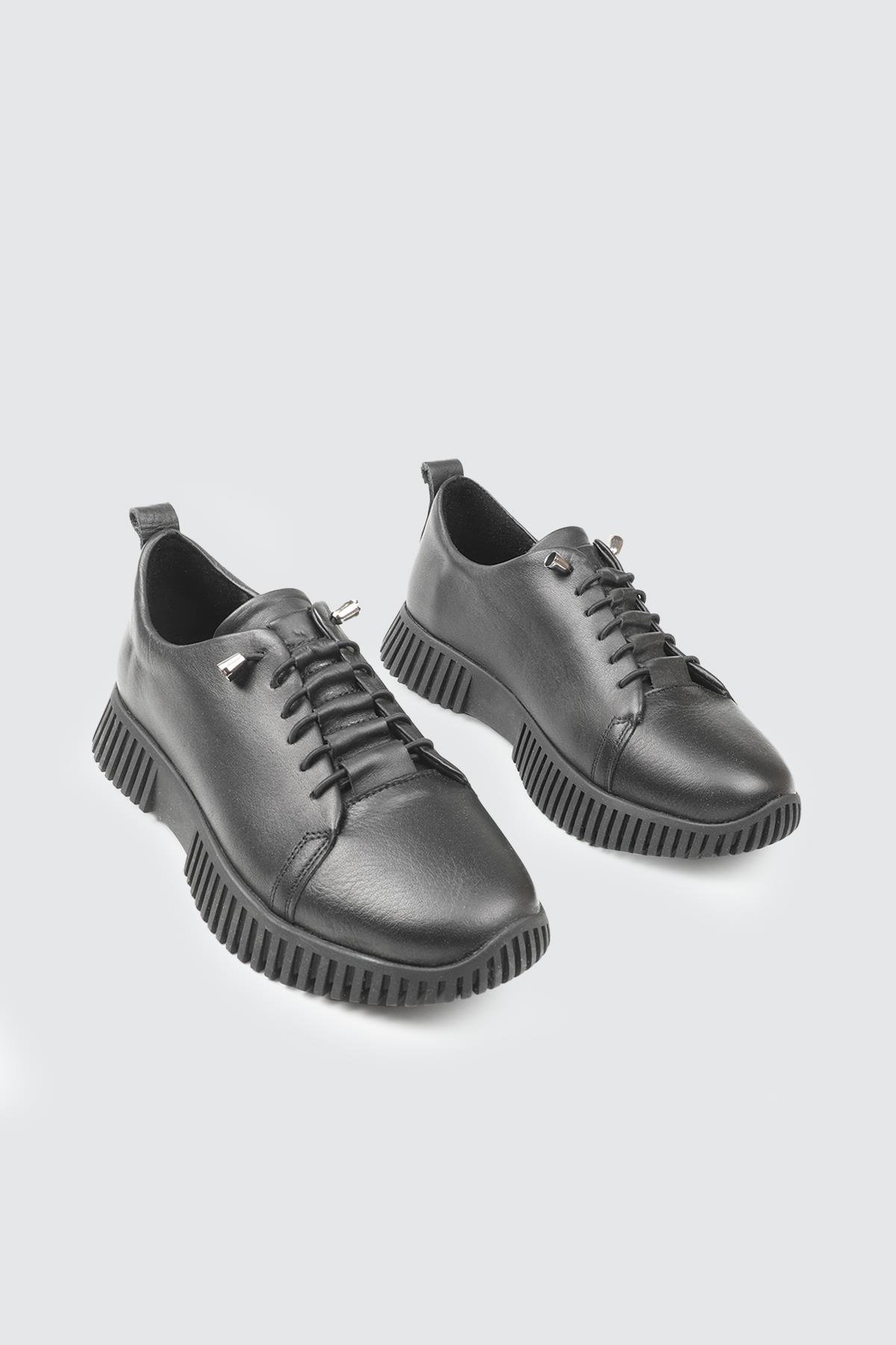 Deri Lastikli Rahat Siyah Kadın Ayakkabı CTZ105 Kadın Alçak Topuklu Cıtyzen MY BELLA Cityzen 501 Kadın 25K