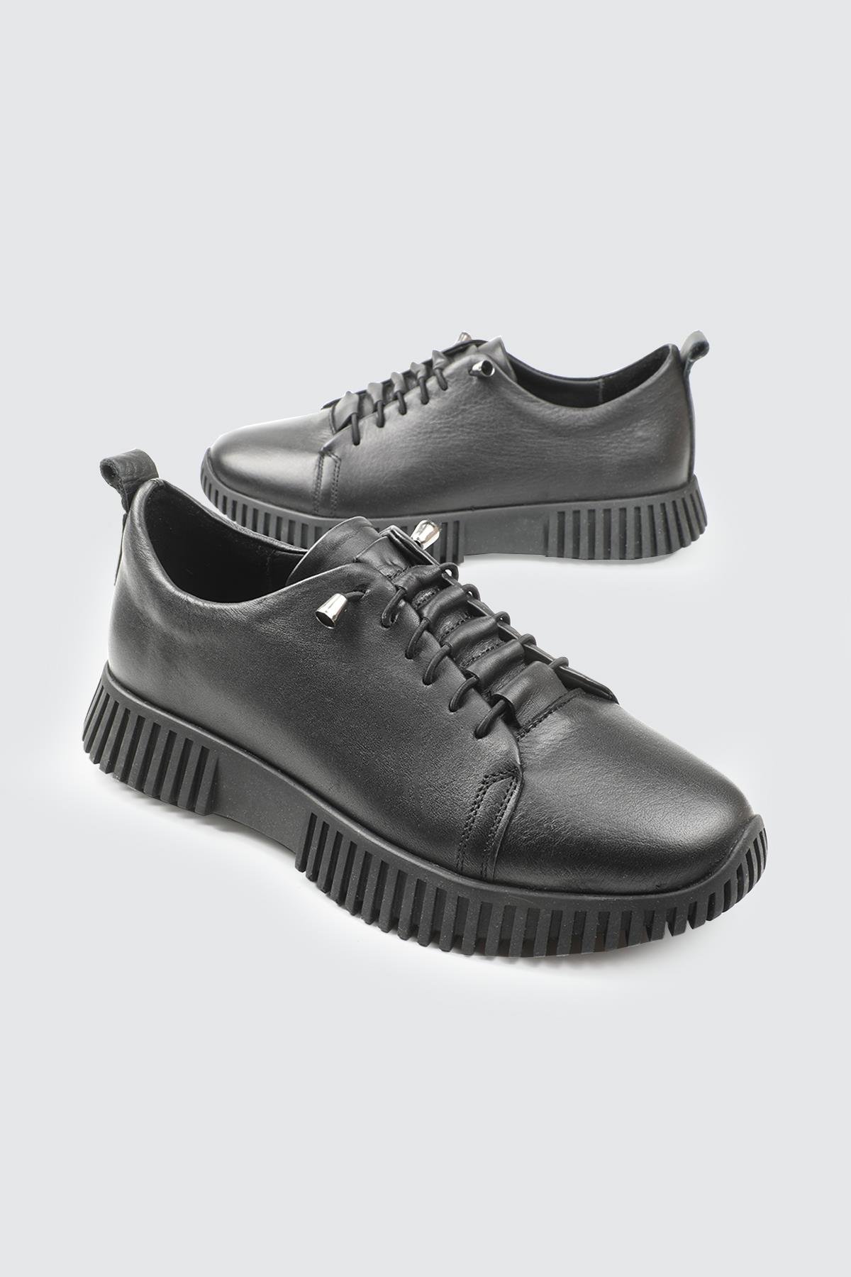 Deri Lastikli Rahat Siyah Kadın Ayakkabı CTZ105 Kadın Alçak Topuklu Cıtyzen MY BELLA Cityzen 501 Kadın 25K