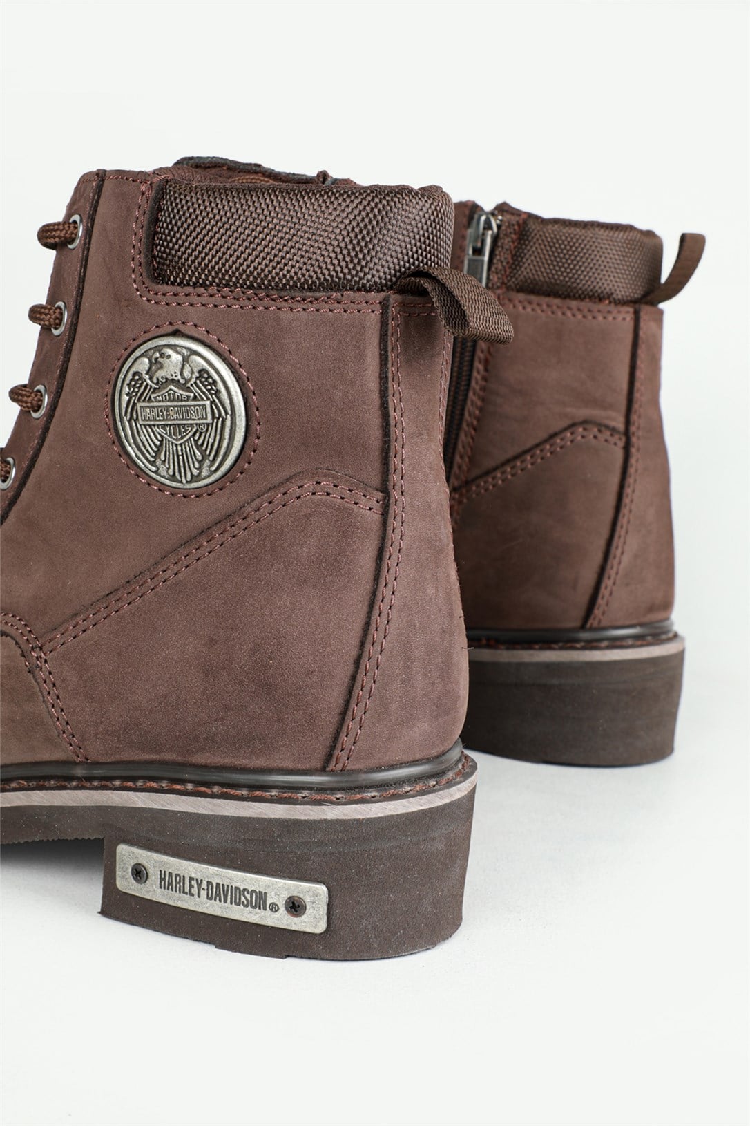 Deri Rahat Comfort Kahve Nubuk Erkek Bot 0128 JIM Erkek Günlük confort Bot Harley Davıdson 2752338