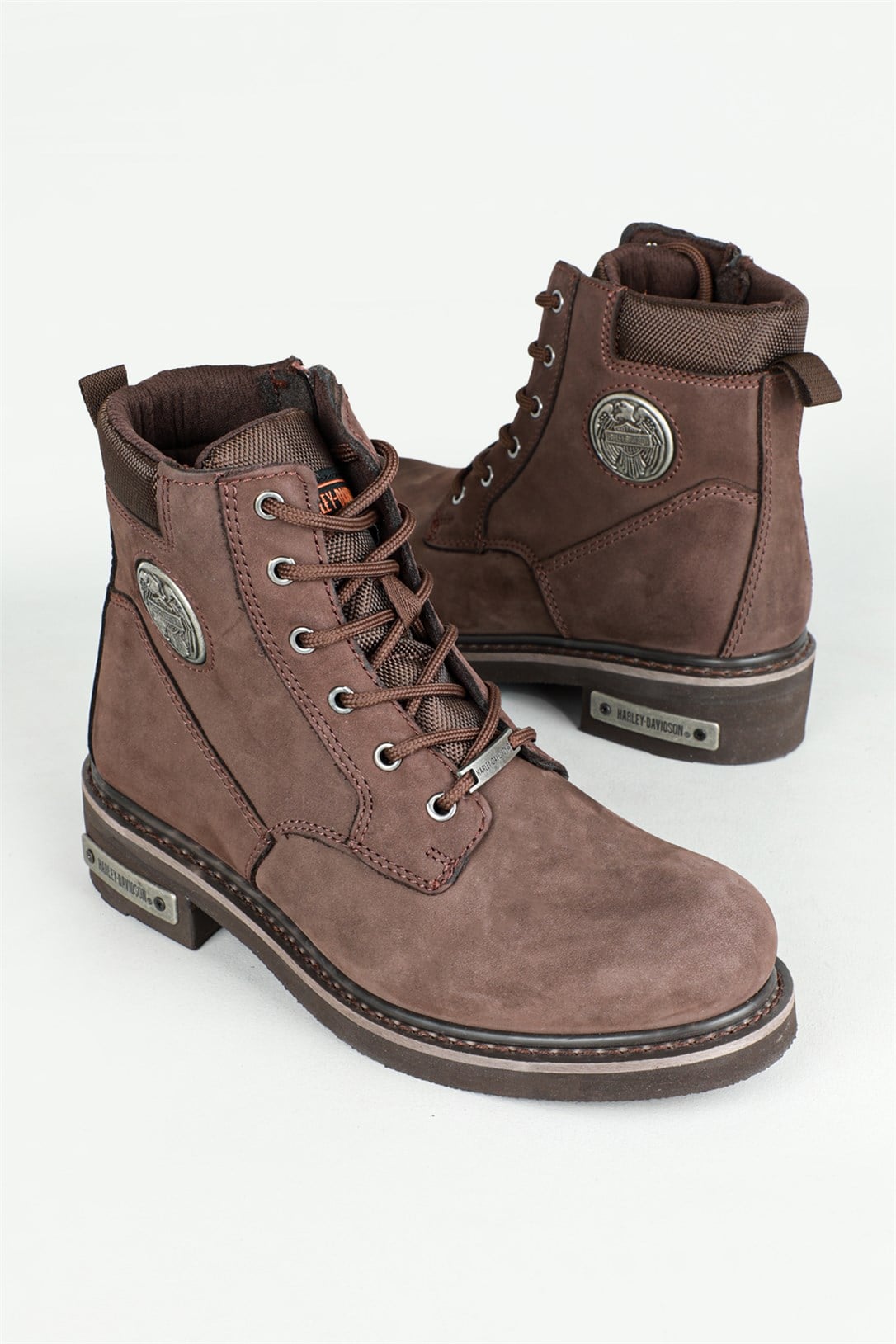 Deri Rahat Comfort Kahve Nubuk Erkek Bot 0128 JIM Erkek Günlük confort Bot Harley Davıdson 2752338