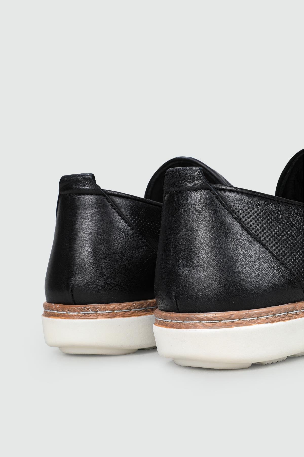 Deri Rahat Comfort Siyah Antik Erkek Ayakkabı 4741 Erkek Günlük Ayakkabı Libero LİBERO 4741 MER JUTLU POLİ