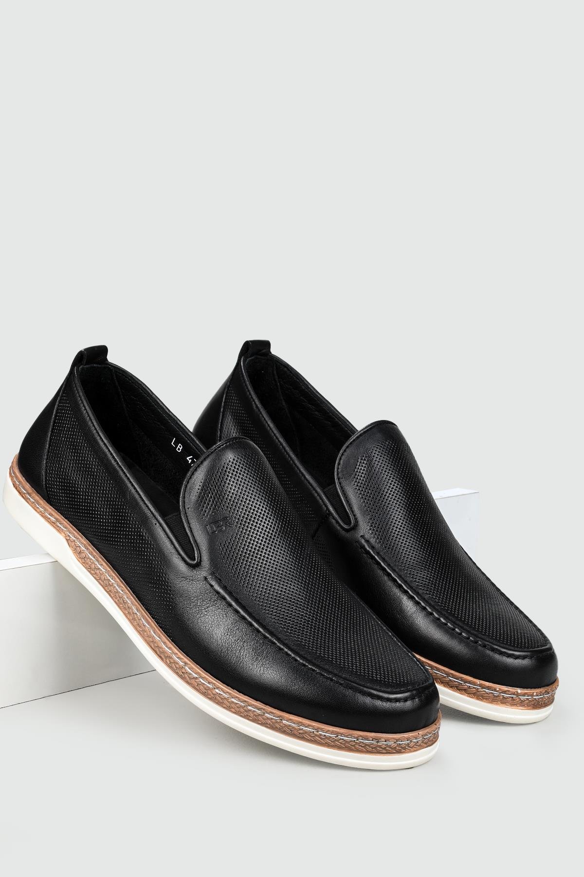 Deri Rahat Comfort Siyah Antik Erkek Ayakkabı 4741 Erkek Günlük Ayakkabı Libero LİBERO 4741 MER JUTLU POLİ