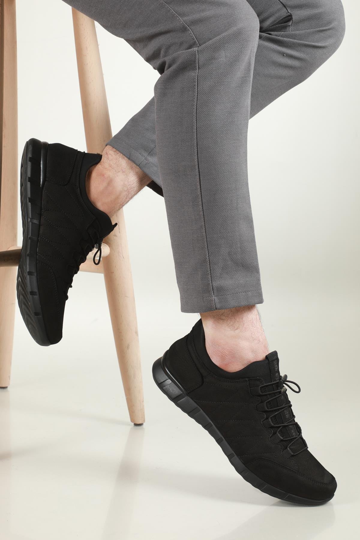 Deri Rahat Comfort Siyah Nubuk Erkek Ayakkabı 2018 Erkek Günlük Ayakkabı Secure SECURE 2018 KAUÇUK KIŞ