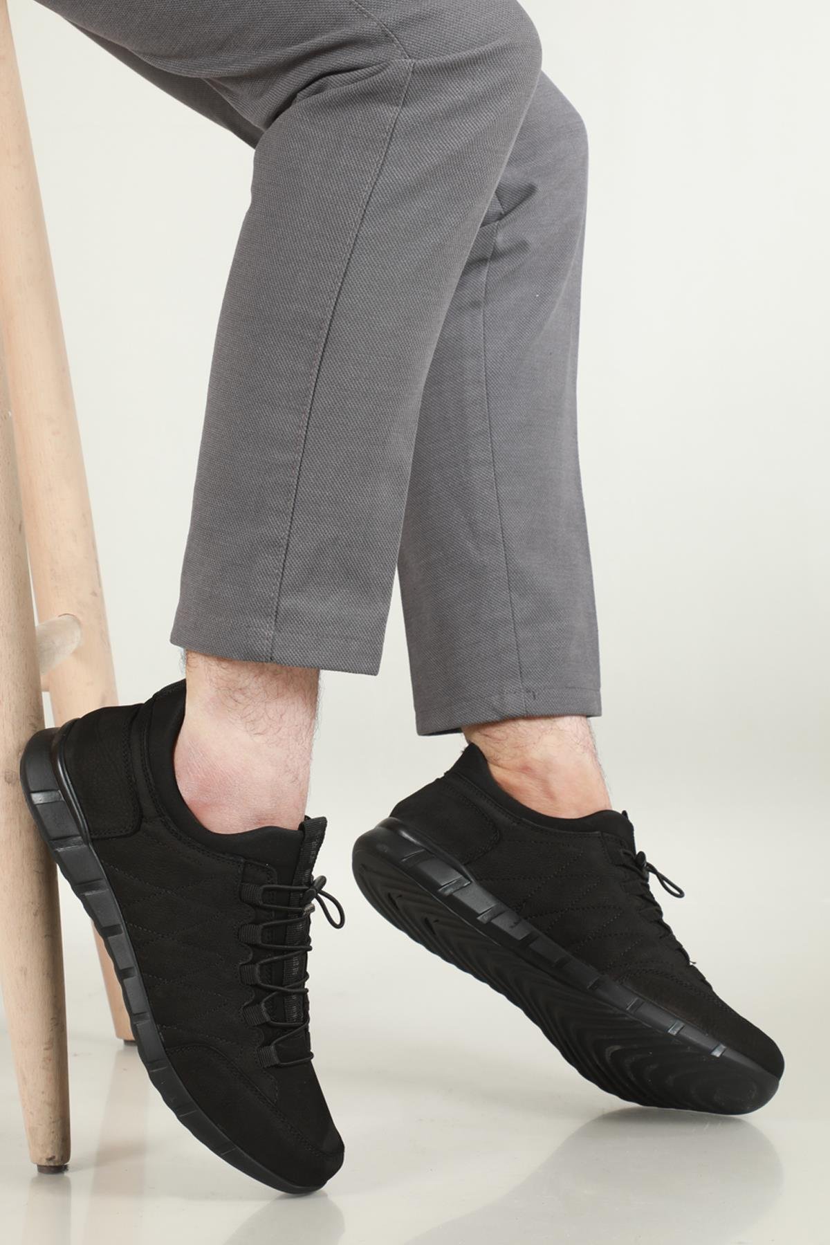 Deri Rahat Comfort Siyah Nubuk Erkek Ayakkabı 2018 Erkek Günlük Ayakkabı Secure SECURE 2018 KAUÇUK KIŞ