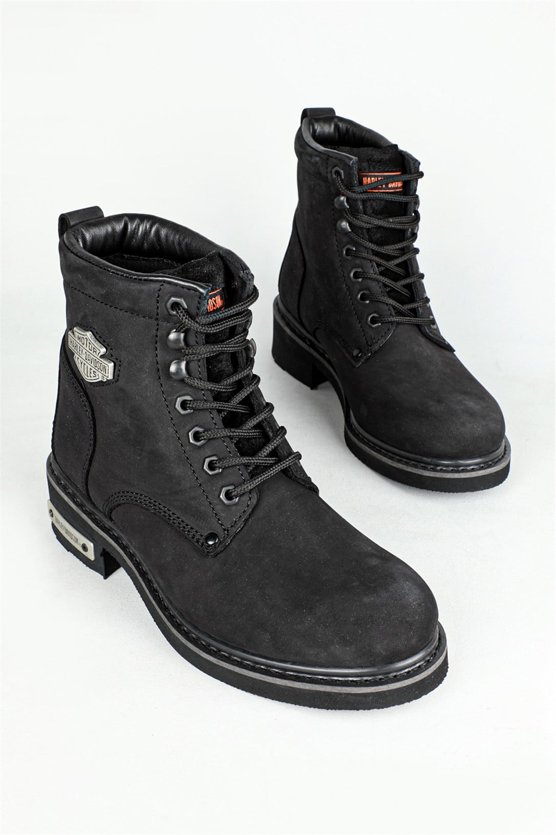Deri Rahat Comfort Siyah Nubuk Erkek Bot 0109 GIBSON Erkek Günlük confort Bot Harley Davıdson 2752212