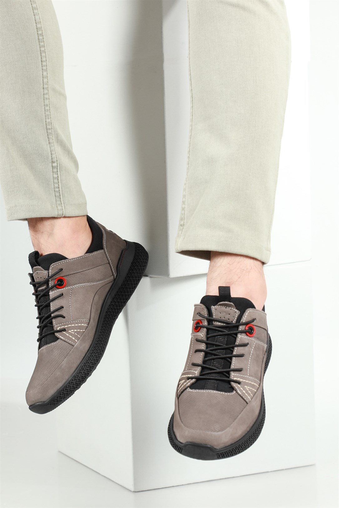 Deri Rahat Comfort Toupe Nubuk Erkek Ayakkabı 5362 Erkek Günlük Ayakkabı Voyager VOYAGER 5362 MER Casual