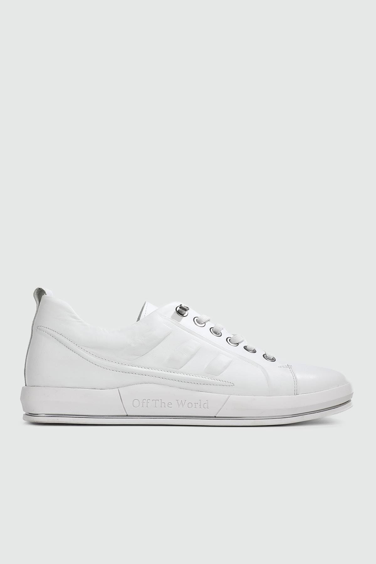 Deri Rahat Taban Günlük Beyaz Nata Erkek Ayakkabı 6692 Erkek Günlük Ayakkabı Voyager VOYAGER 6692 MER DERİ