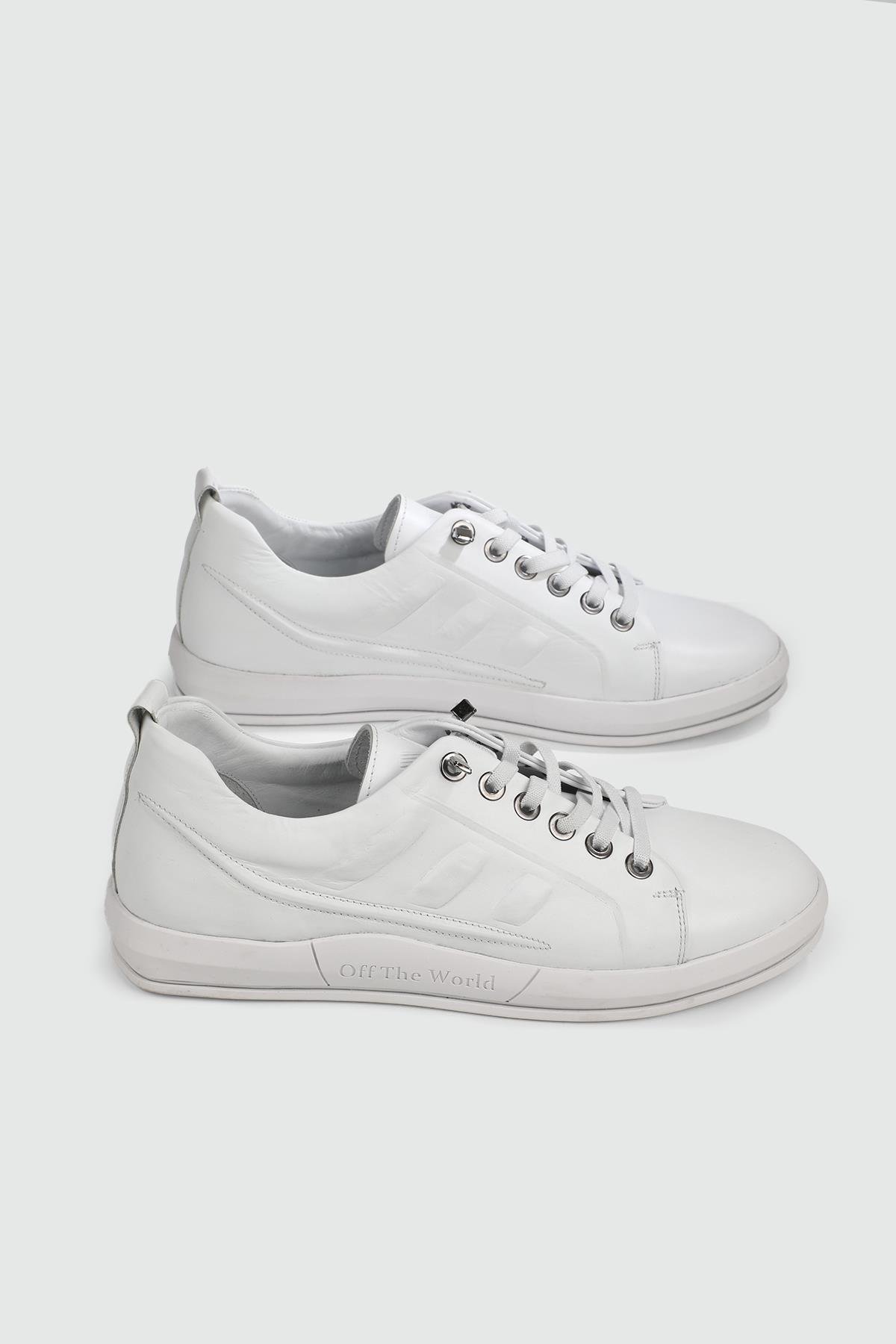 Deri Rahat Taban Günlük Beyaz Nata Erkek Ayakkabı 6692 Erkek Günlük Ayakkabı Voyager VOYAGER 6692 MER DERİ