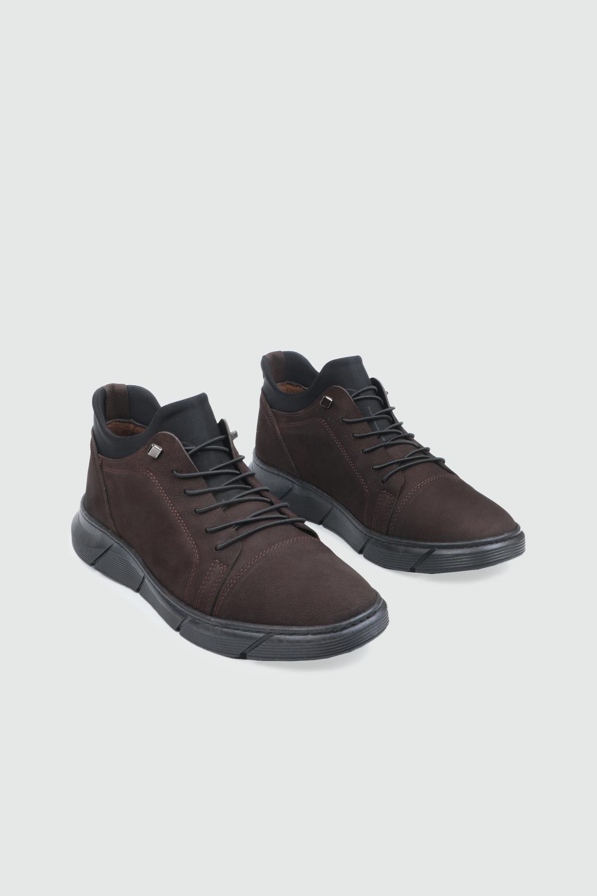 Deri Rahat Taban Günlük Kahve Nubuk Erkek Bot G-142 Erkek Günlük Confort Bot Wow Plus WOW PLUS 25K G-142 MER BOT