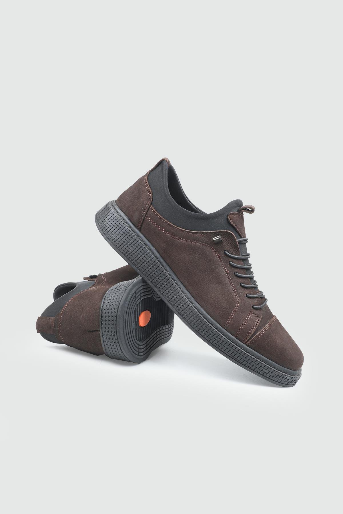 Deri Rahat Taban Günlük Kahve Nubuk Erkek Ayakkabı G-818 Erkek Günlük Ayakkabı Wow Plus WOW PLUS 25K G-818 Kauçuk