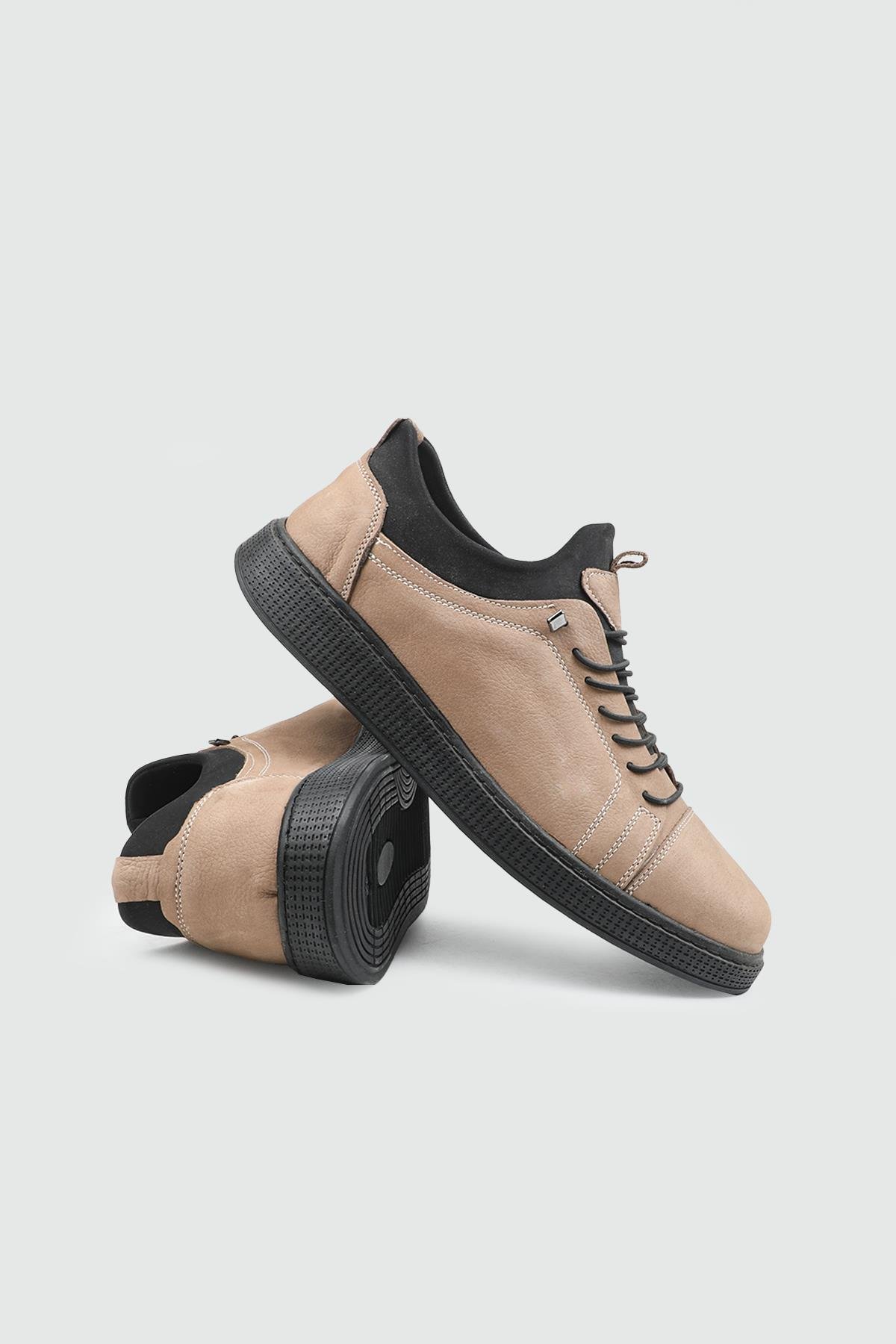 Deri Rahat Taban Günlük Kum Nubuk Erkek Ayakkabı G-818 Erkek Günlük Ayakkabı Wow Plus WOW PLUS 25K G-818 Kauçuk