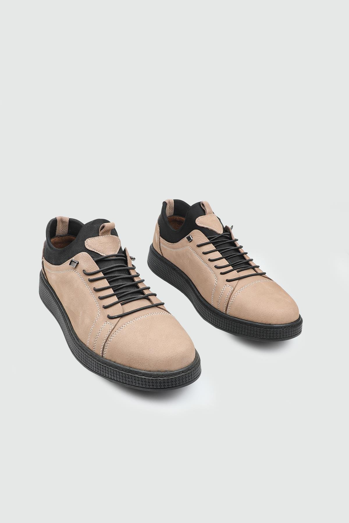 Deri Rahat Taban Günlük Kum Nubuk Erkek Ayakkabı G-818 Erkek Günlük Ayakkabı Wow Plus WOW PLUS 25K G-818 Kauçuk