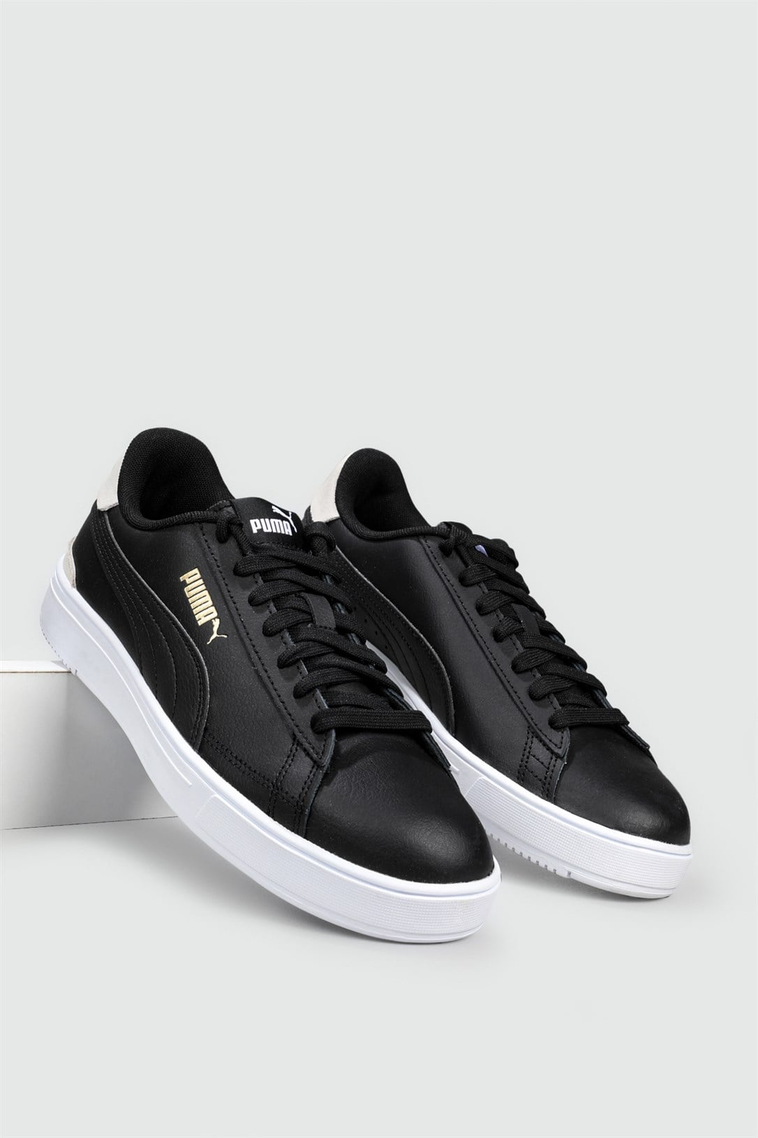 Deri Rahat Taban Günlük Siyah Beyaz Erkek Spor Ayakkabı 380188-04 Erkek Koşu & Yürüyüş Puma PUMA 380188-04 MER SERVE