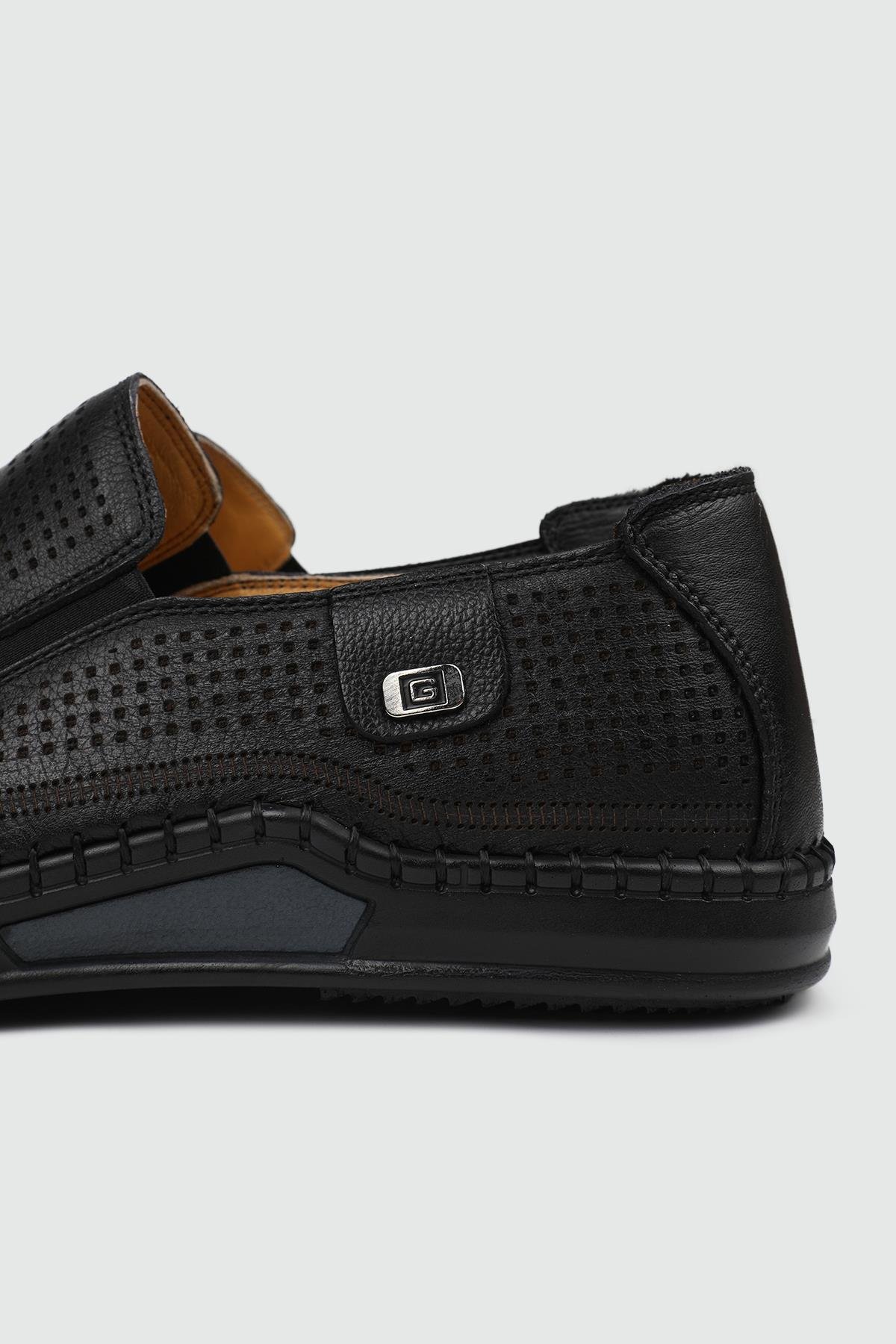 Deri Rahat Taban Günlük Siyah Erkek Ayakkabı G-803-1 Erkek Günlük Ayakkabı Wow Plus WOW PLUS G-803-1 MER DERİ