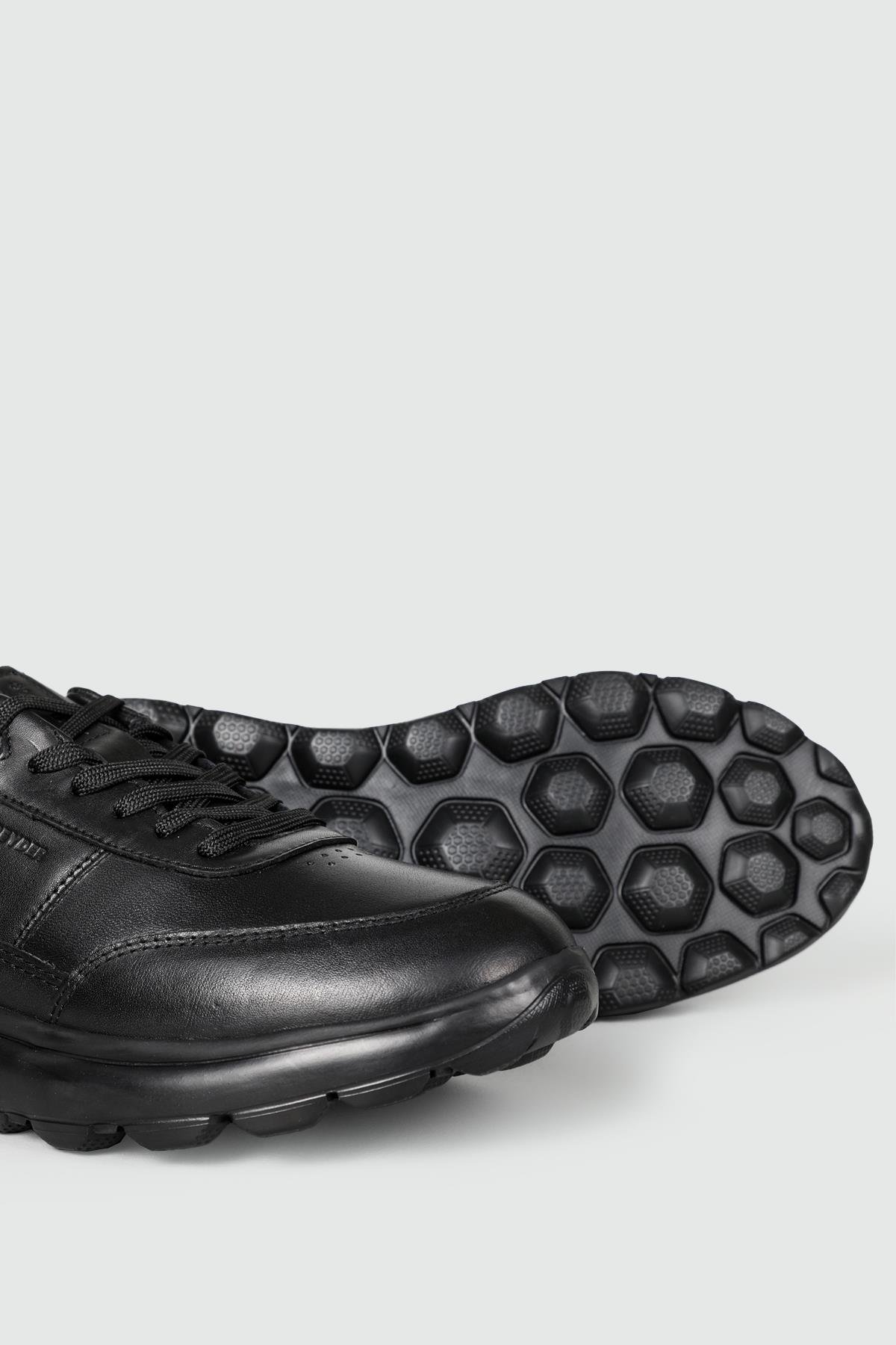 Deri Rahat Taban Günlük Siyah Erkek Ayakkabı 16070 Erkek Günlük Ayakkabı Greyder GREYDER 16070 MER SPOR