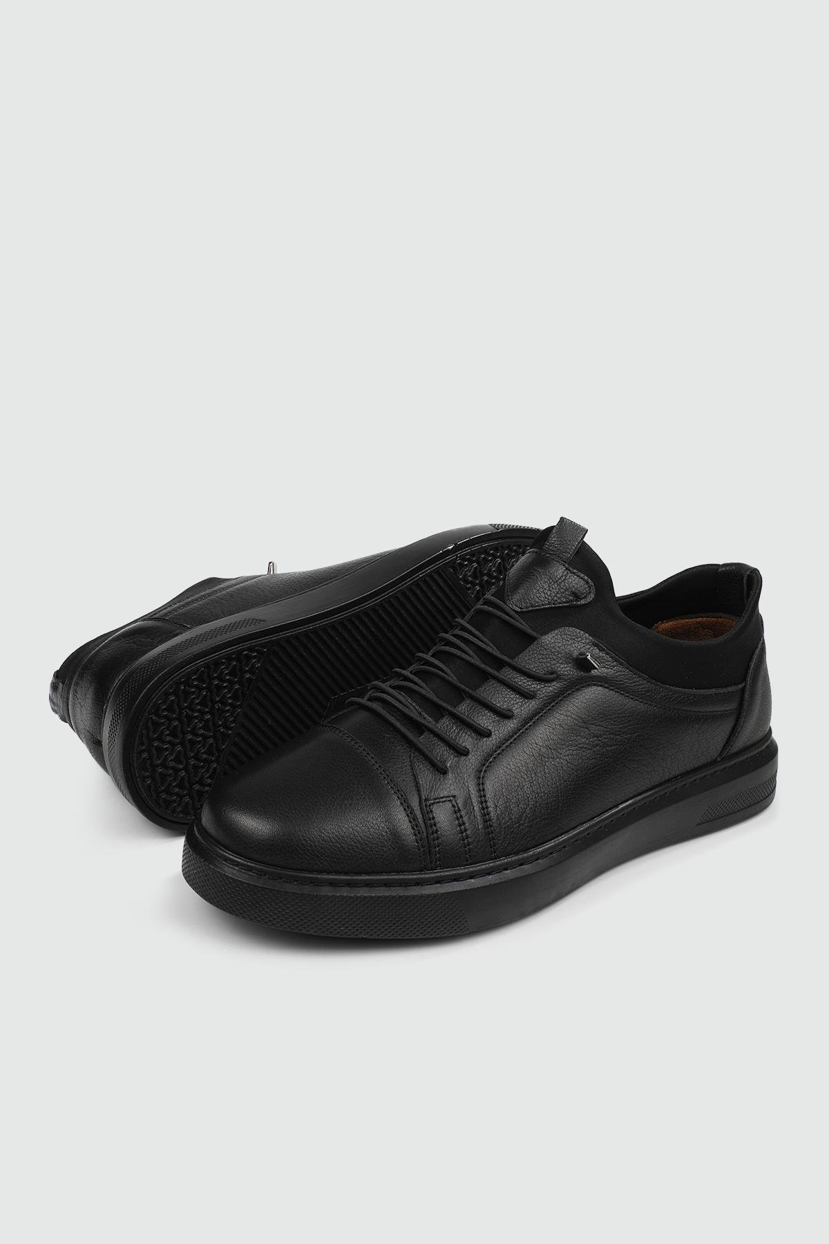 Deri Rahat Taban Günlük Siyah Erkek Ayakkabı G-818 Erkek Günlük Ayakkabı Wow Plus WOW PLUS G-818 Poli 24Y