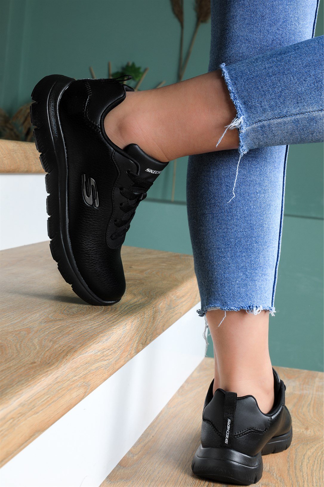 Deri Rahat Taban Günlük Siyah Kadın Spor Ayakkabı 896170 Kadın Koşu / Yürüyüş Skechers SKECHERS 896170 ZEN SPOR