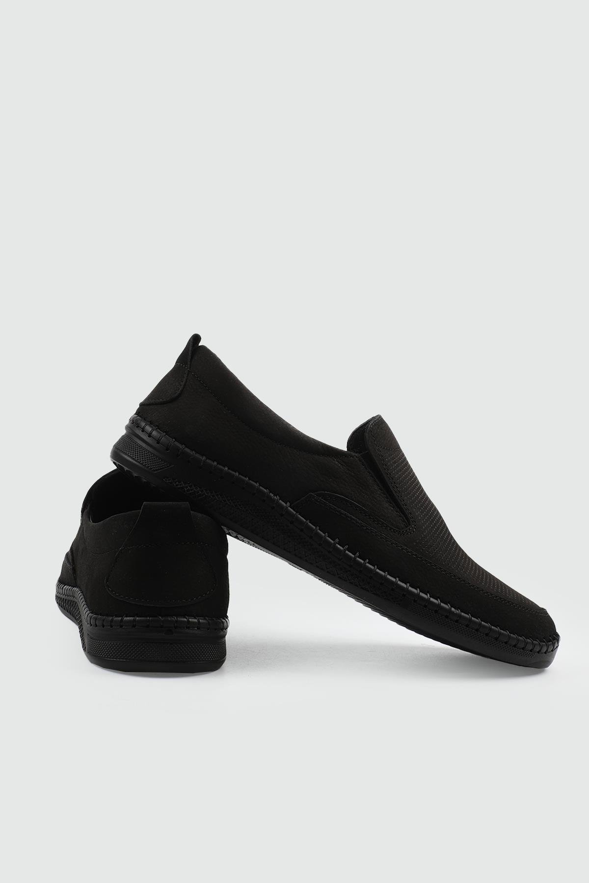 Deri Rahat Taban Günlük Siyah Nubuk Erkek Ayakkabı WOW PLUS B-012 Erkek Günlük Ayakkabı Wow Plus WOW PLUS 25Y B-012 POLİ