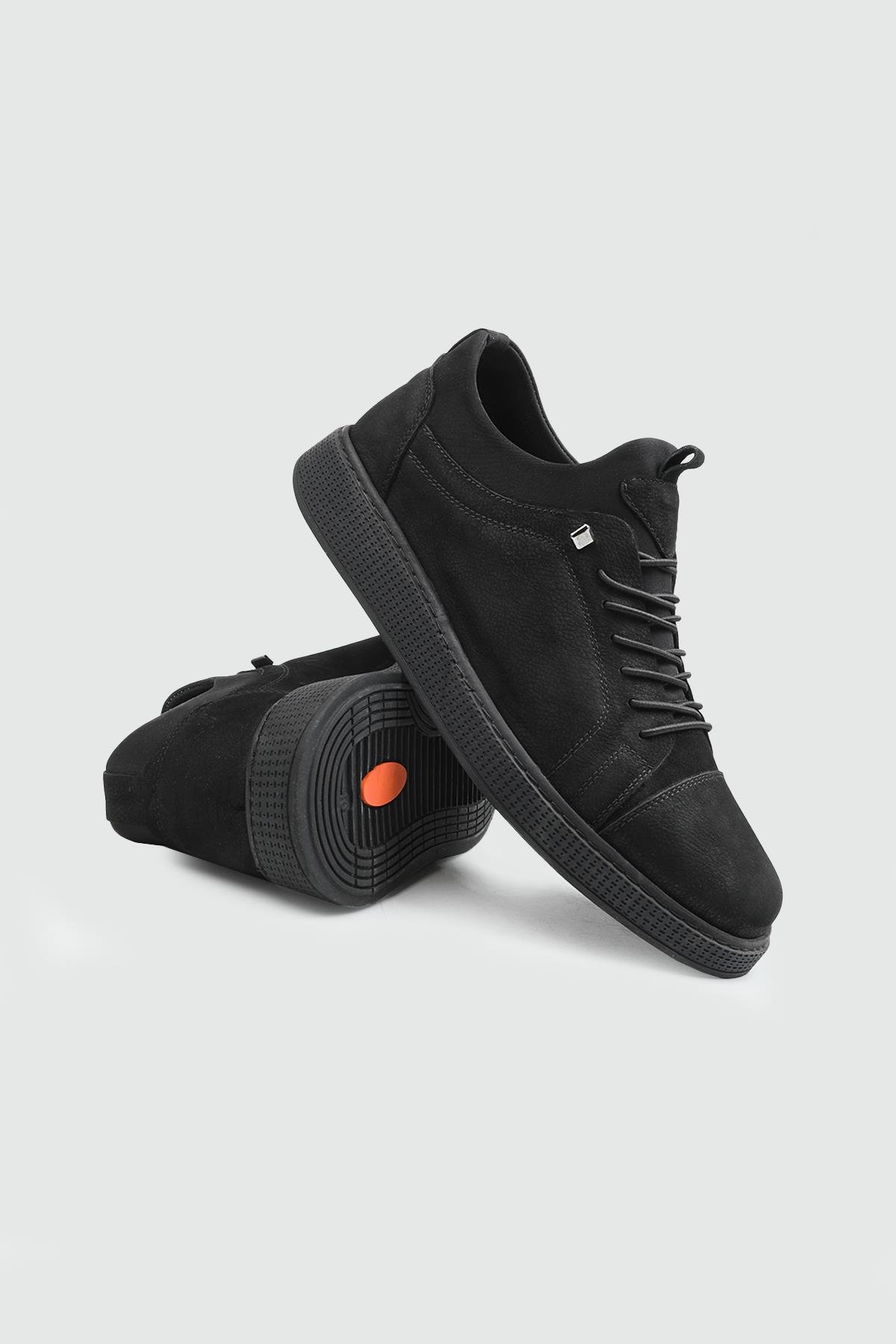 Deri Rahat Taban Günlük Siyah Nubuk Erkek Ayakkabı G-818 Erkek Günlük Ayakkabı Wow Plus WOW PLUS 25K G-818 Kauçuk