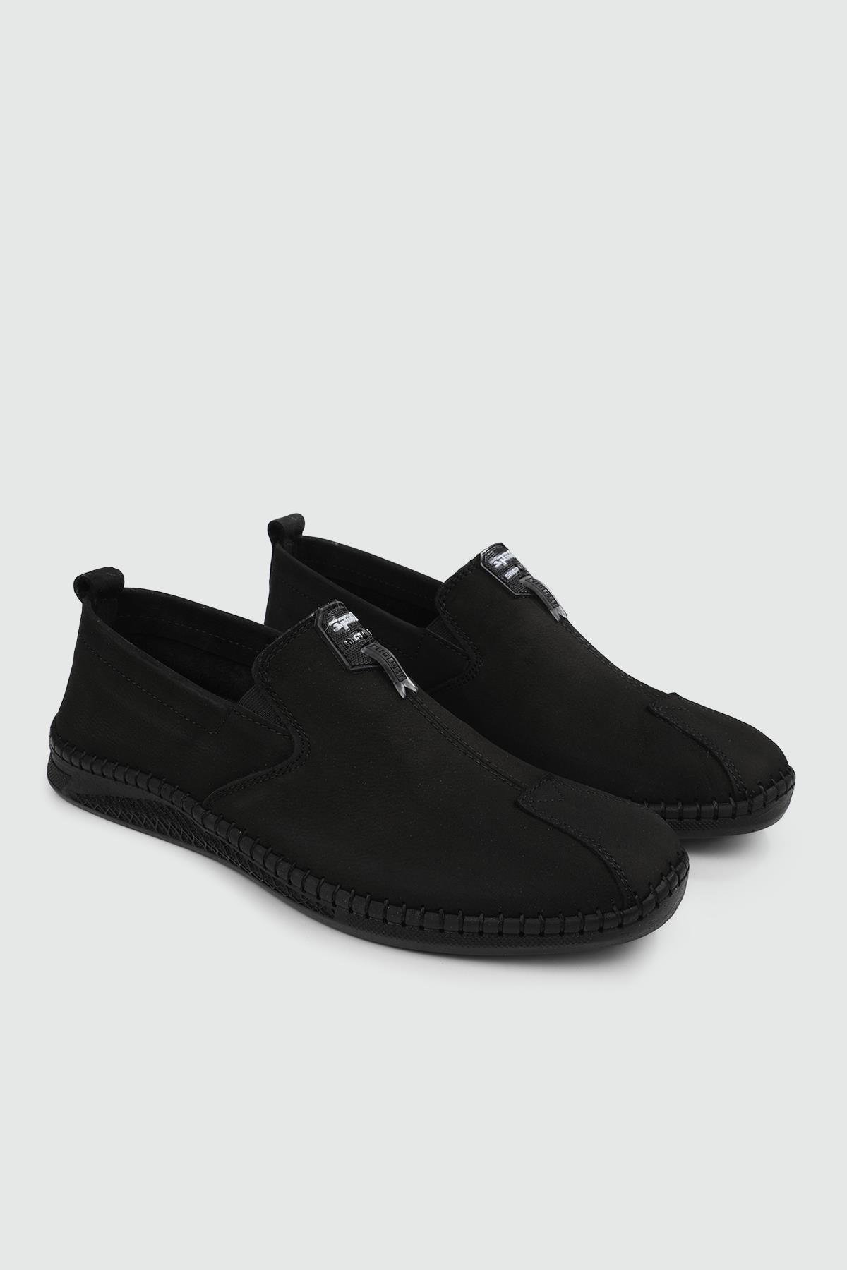 Deri Rahat Taban Günlük Siyah Nubuk Erkek Ayakkabı B-060 Erkek Günlük Ayakkabı Wow Plus WOW PLUS BRDL-060 MER POLİ