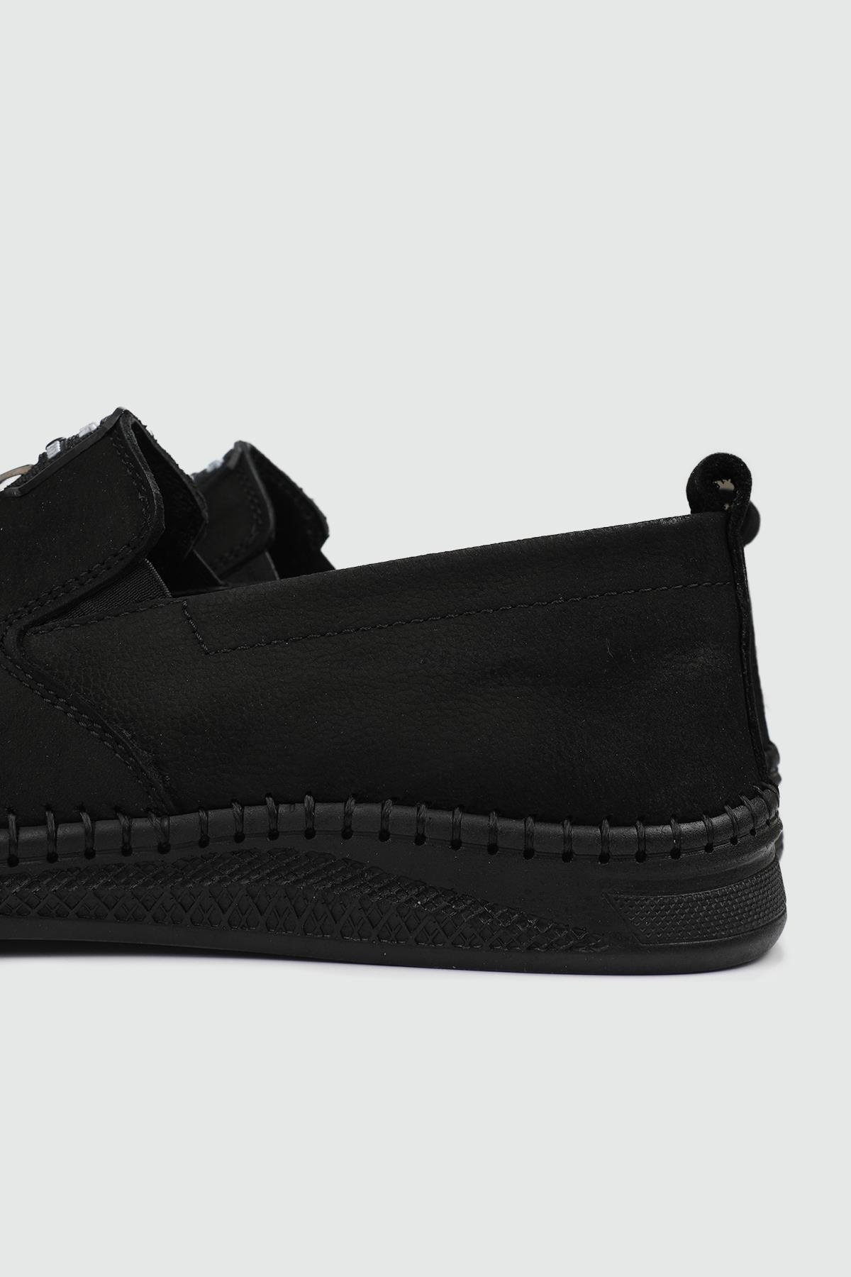 Deri Rahat Taban Günlük Siyah Nubuk Erkek Ayakkabı B-060 Erkek Günlük Ayakkabı Wow Plus WOW PLUS BRDL-060 MER POLİ