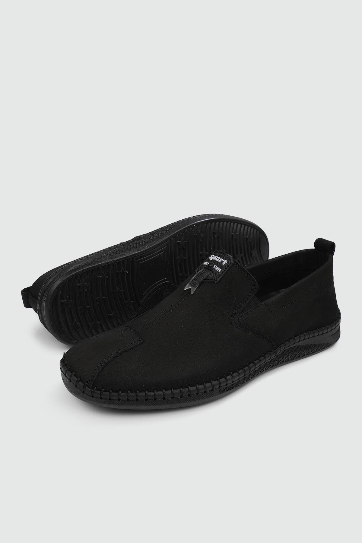 Deri Rahat Taban Günlük Siyah Nubuk Erkek Ayakkabı B-060 Erkek Günlük Ayakkabı Wow Plus WOW PLUS BRDL-060 MER POLİ